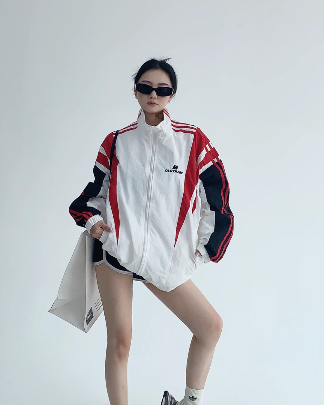 Color Block Stand Collar Jacket YLS0475