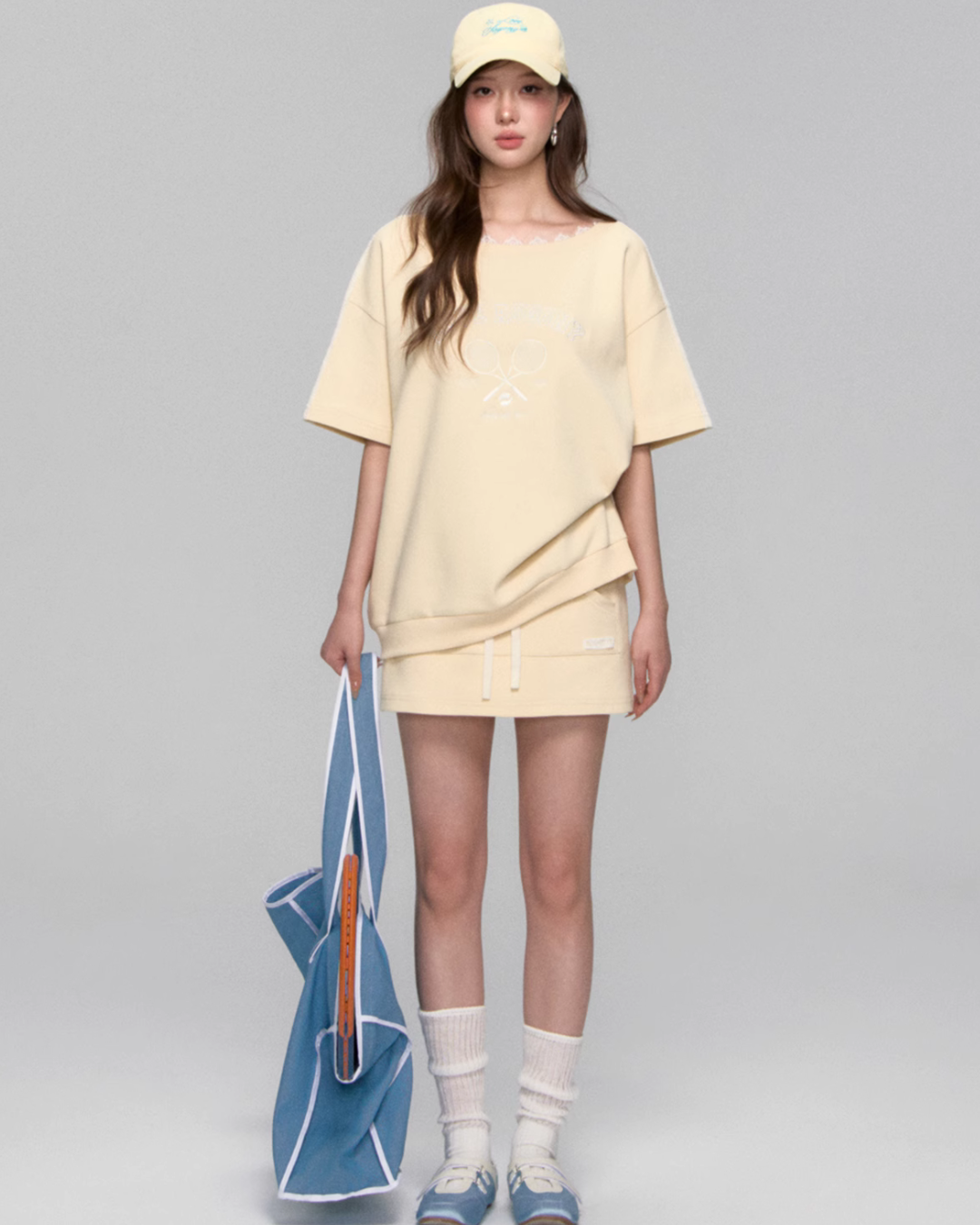 One Shoulder Sweat Top / Sweat Mini Skirt ASG0044
