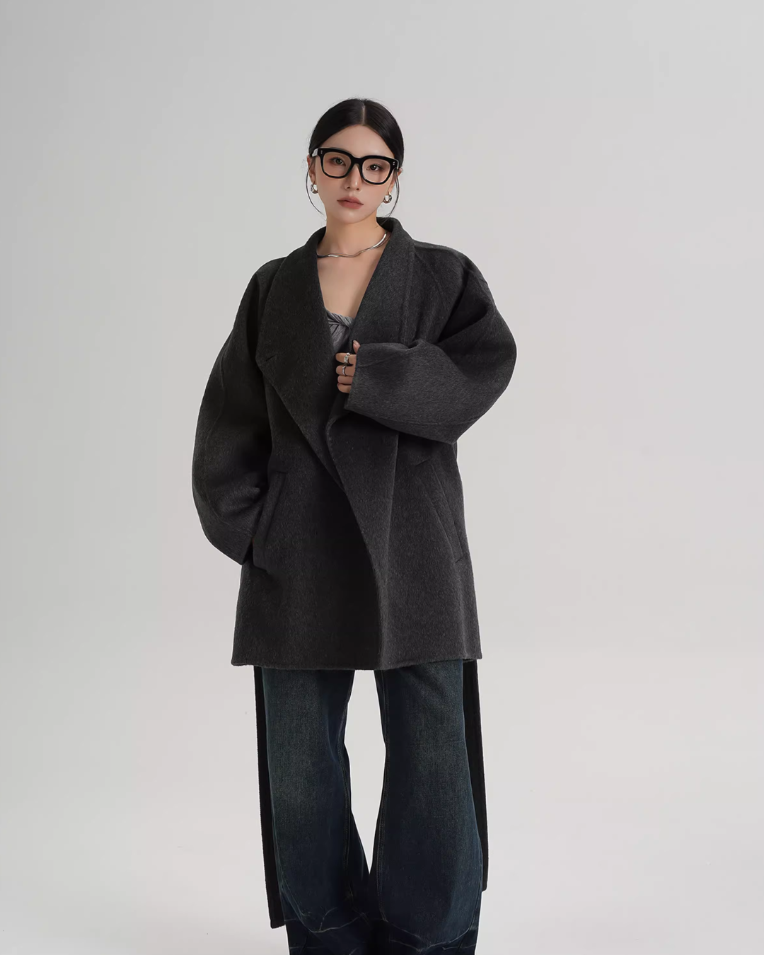 Stand Collar Mid-Length Coat SRS0355