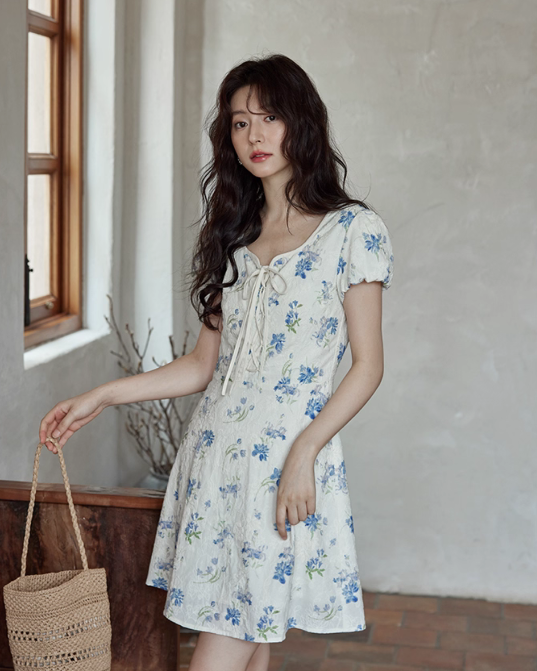 Puff Sleeve Floral Mini Dress SMS0021
