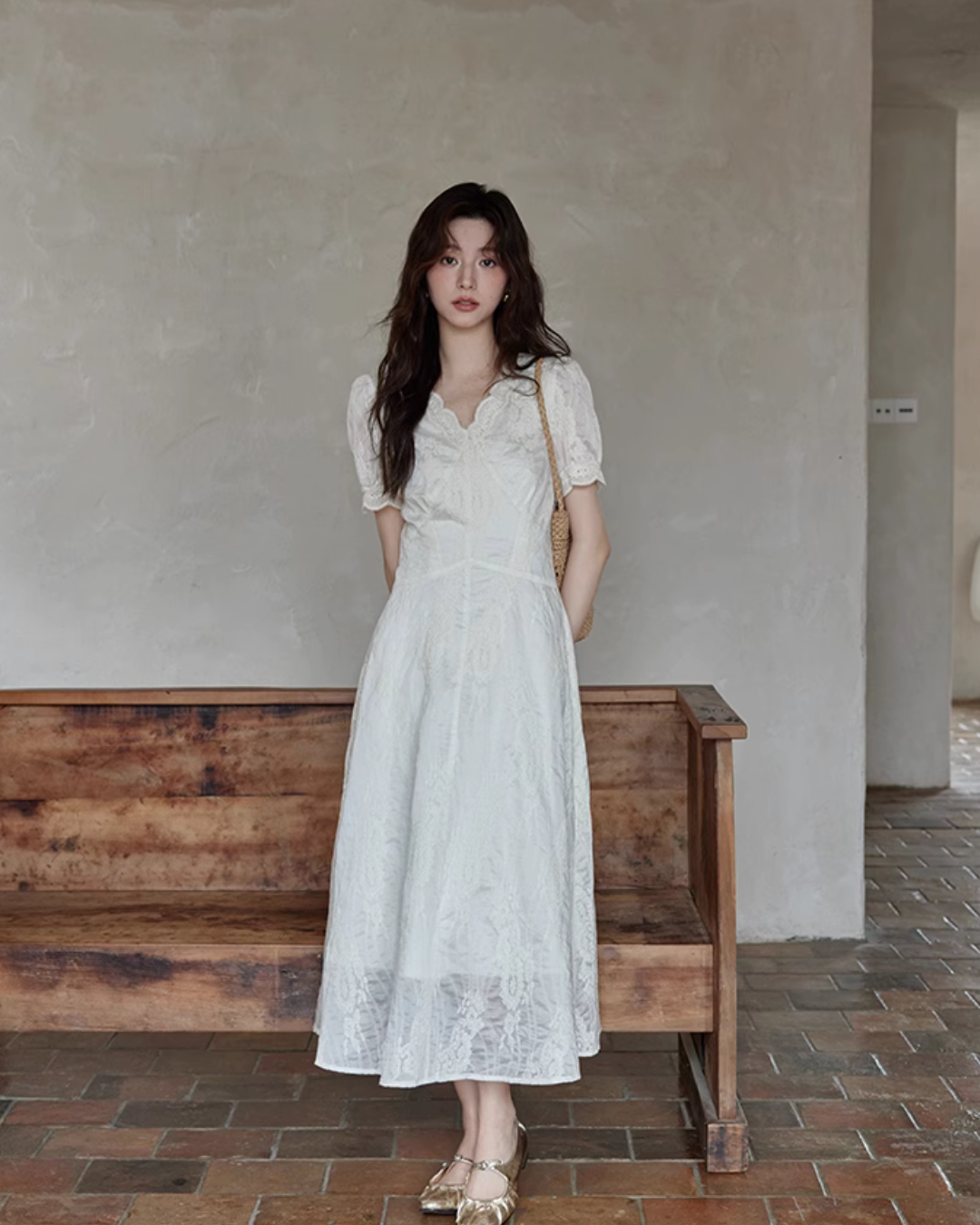 French Lace Flare Dress SMS0017