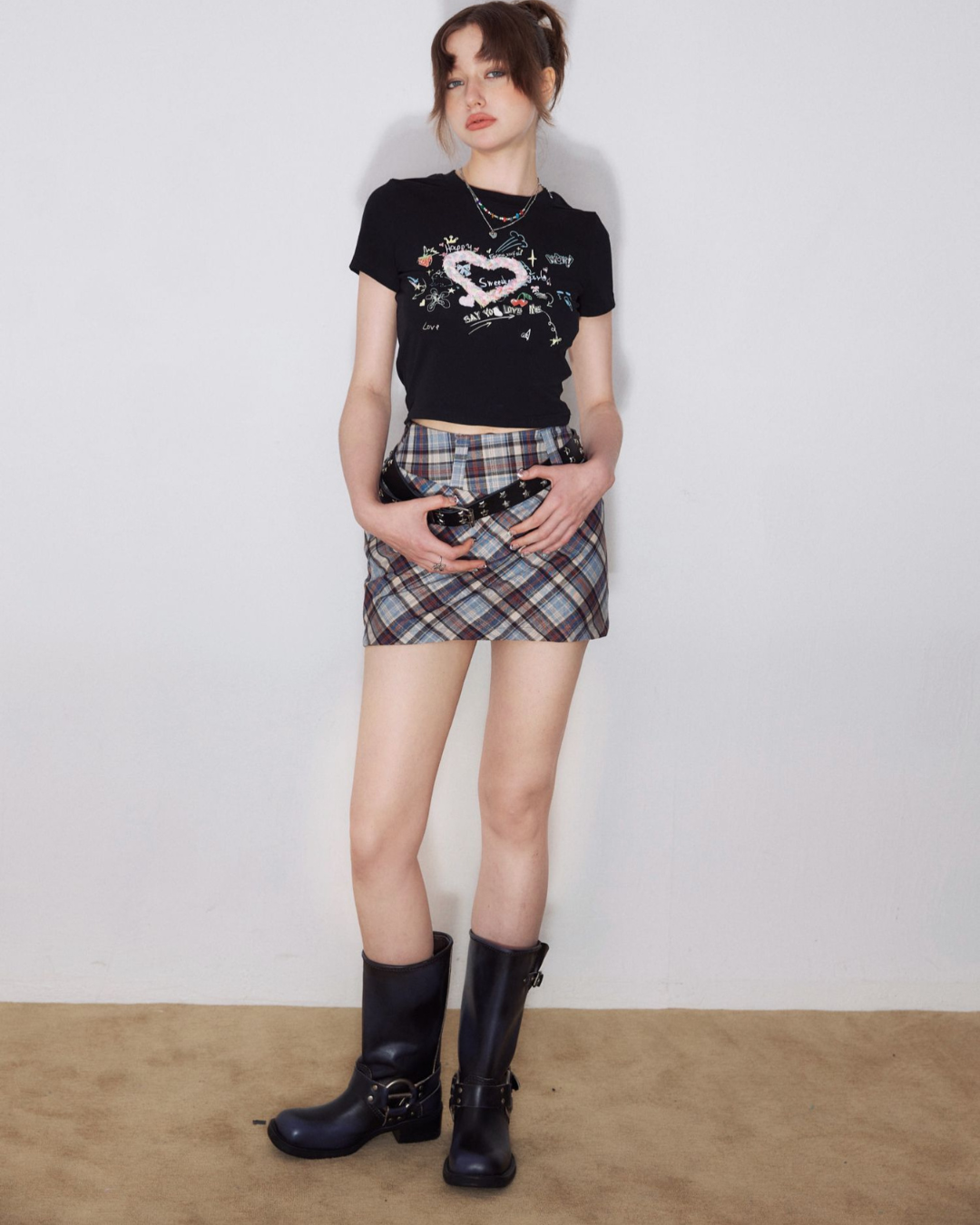 Heart Print Short Tops ZZF0220