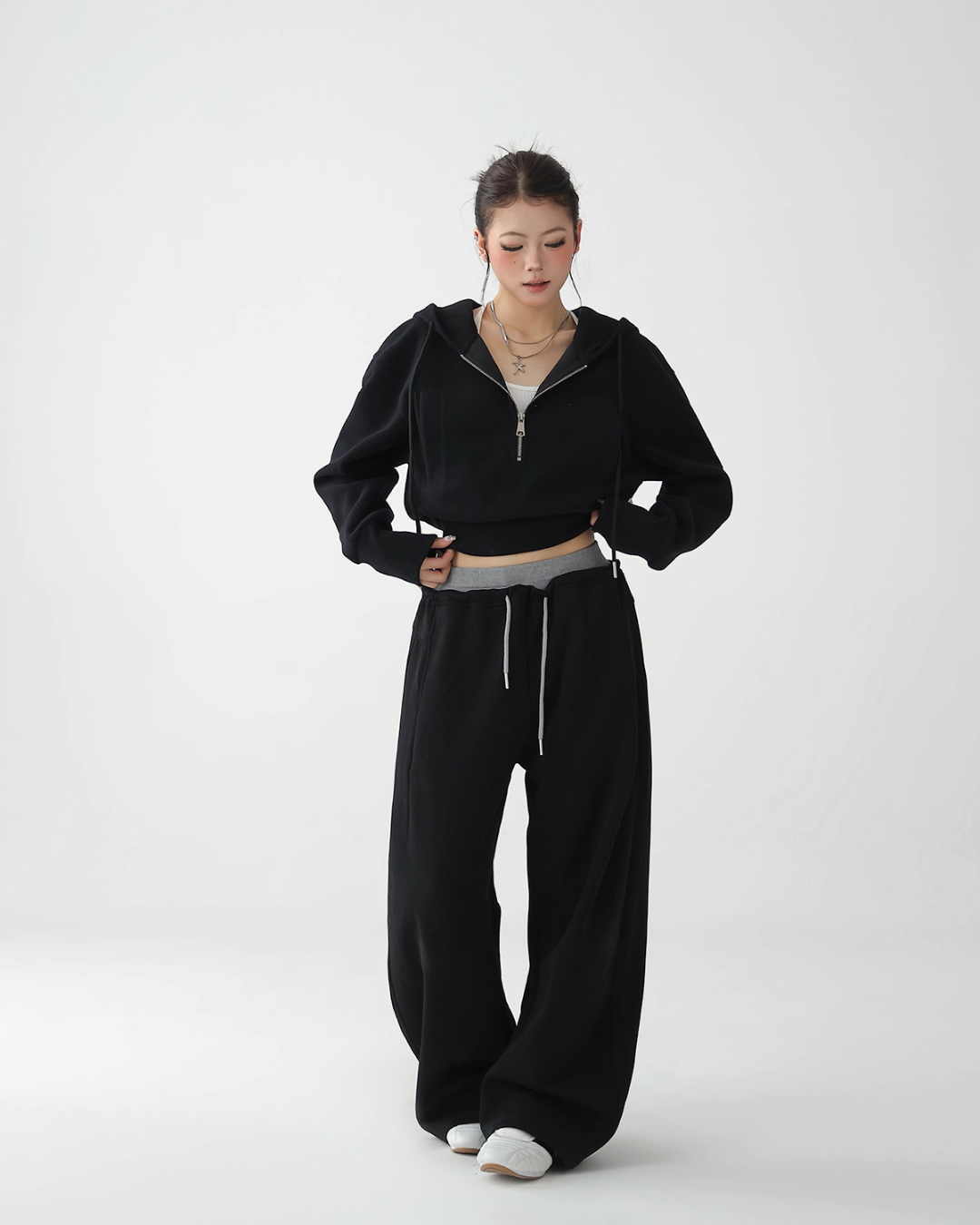 Half Zip Hoodie / Wide Sweatpants ACS0285
