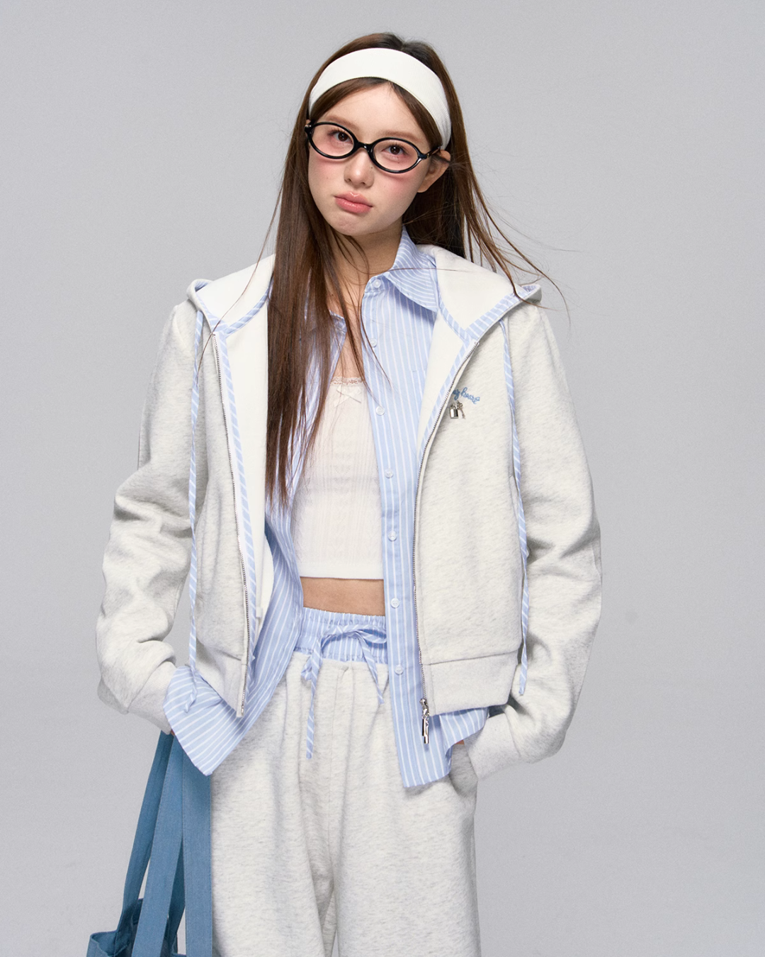 Zip Hoodie / Striped Sweatshirt / Casual Sweatpants ASG0030