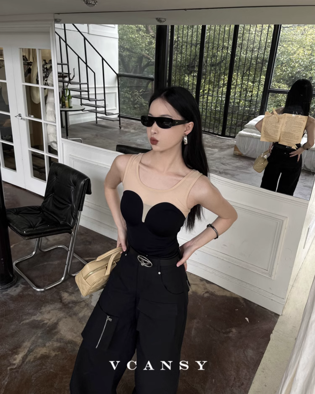 Cropped Mesh Camisole Tops VCY0059