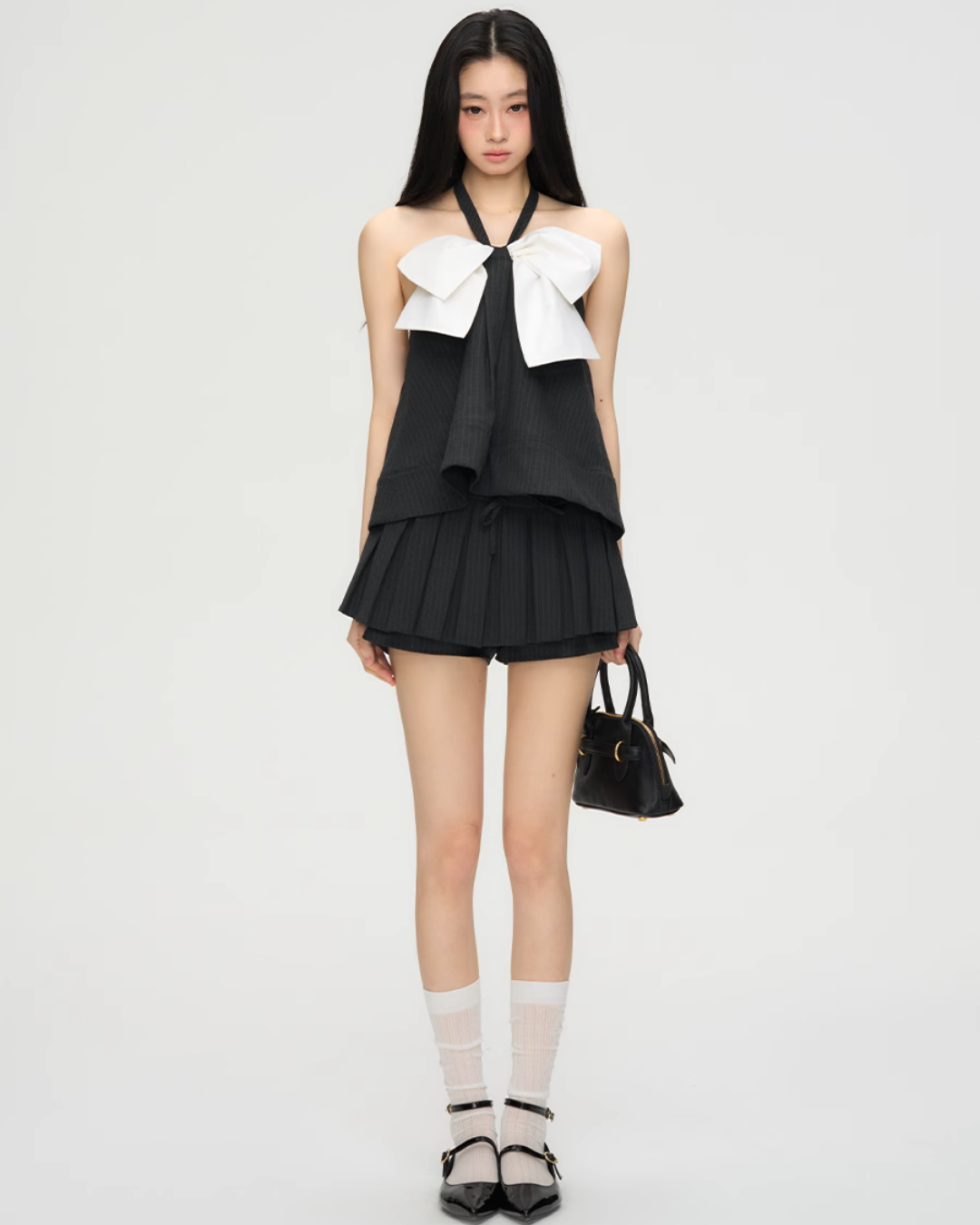 White Ribbon Halterneck Camisole PUC0019