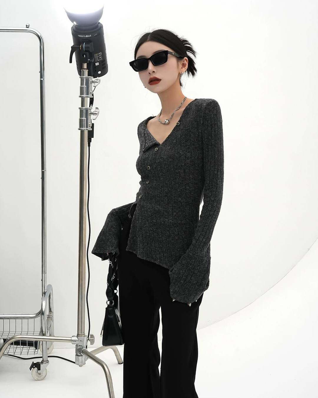 Asymmetry Knit Cardigan SRS0151