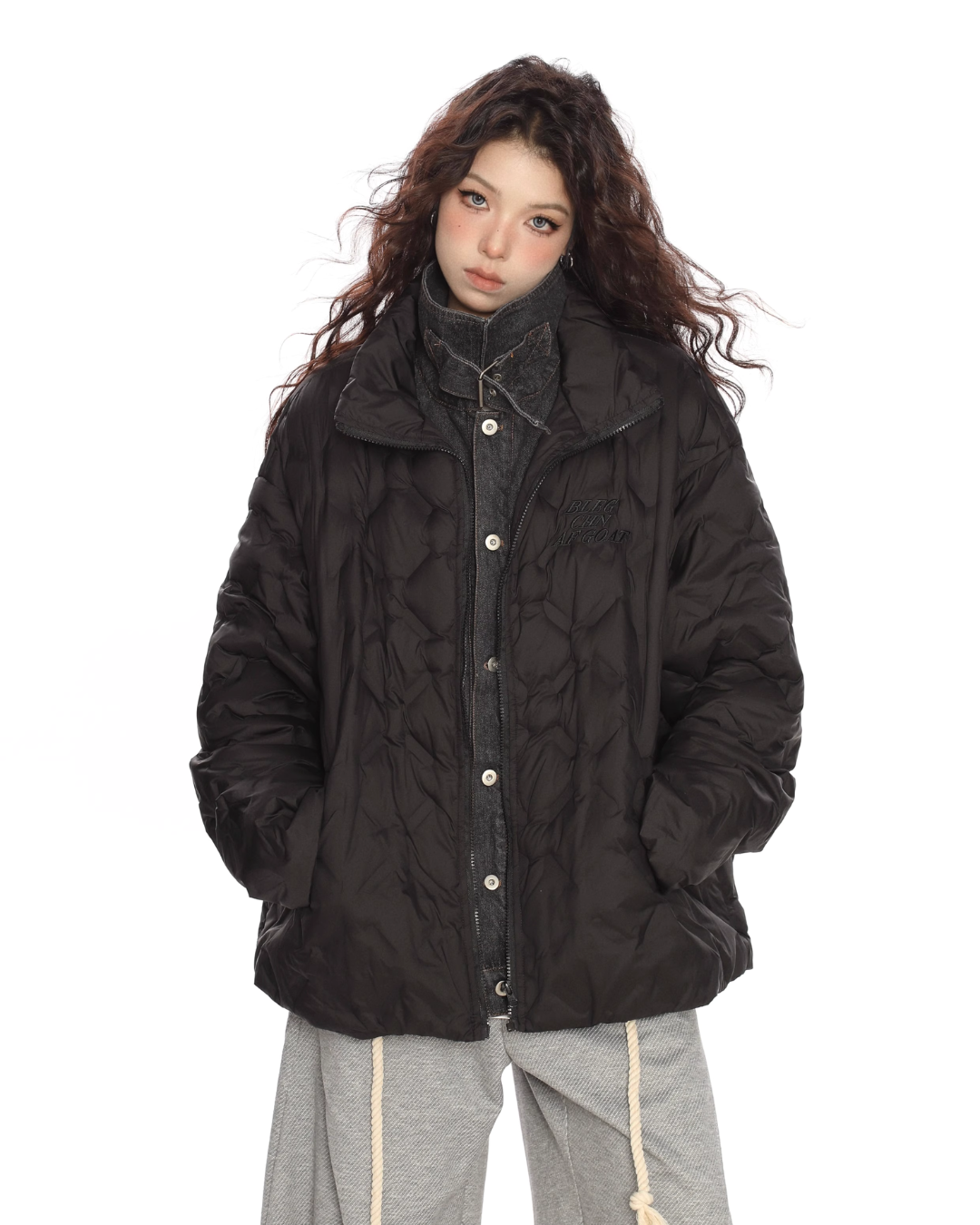 Quilted Denim Layered Jacket BGS0006