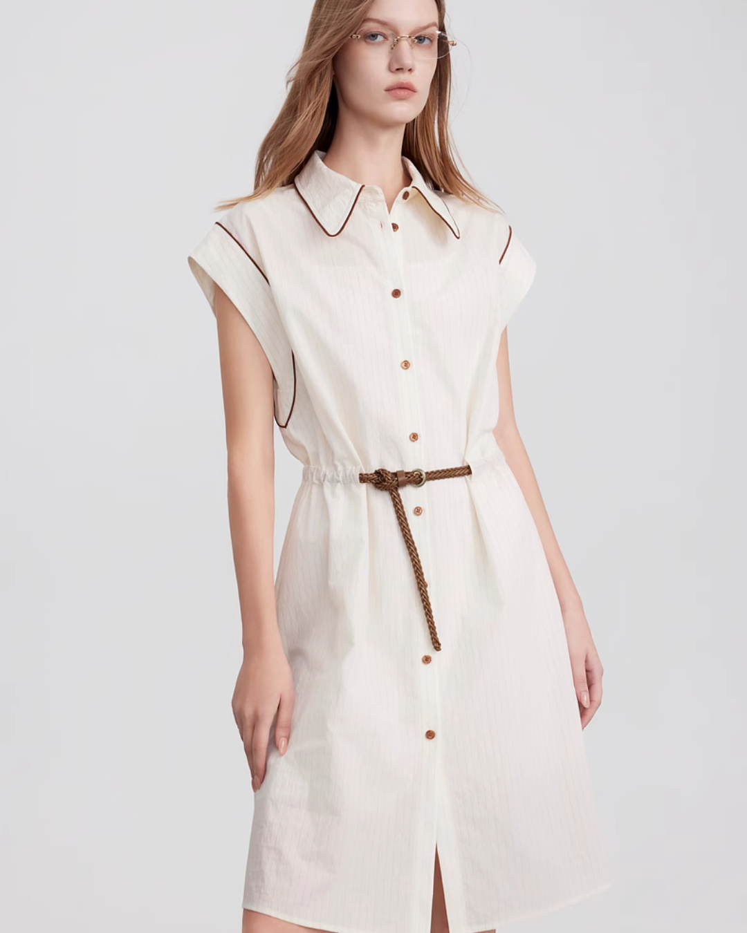 Sleeveless Belt Dress ELE0009