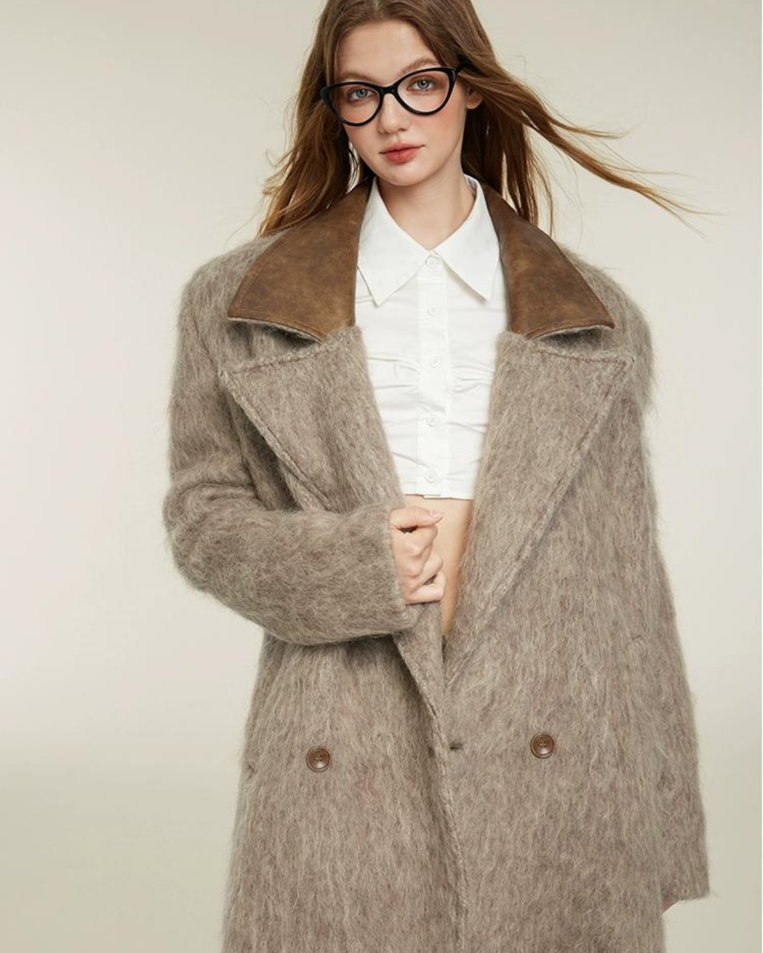 Big Color Elegant Shaggy Coat keb0002
