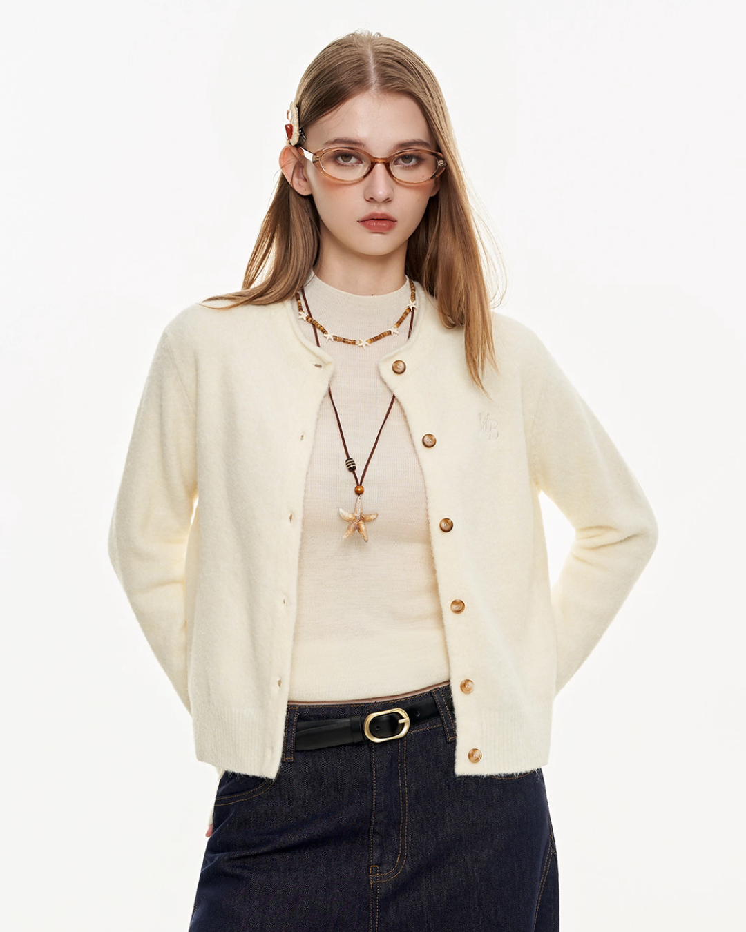 Round Neck Knit Cardigan MDB0009