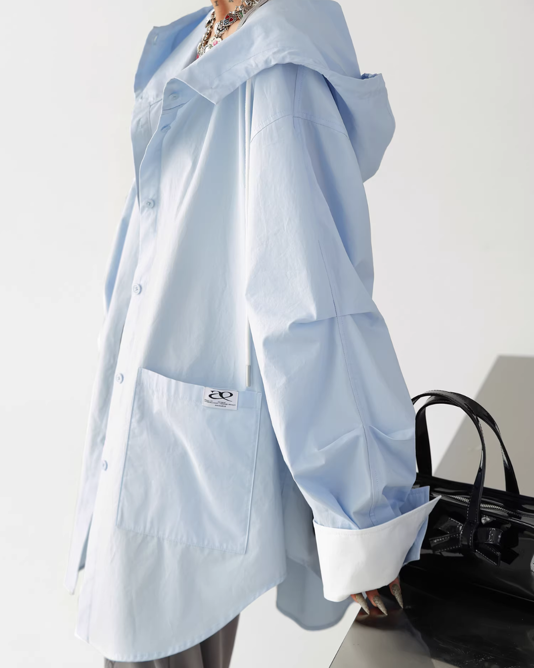 Stripe Hooded Shirt ACS0363