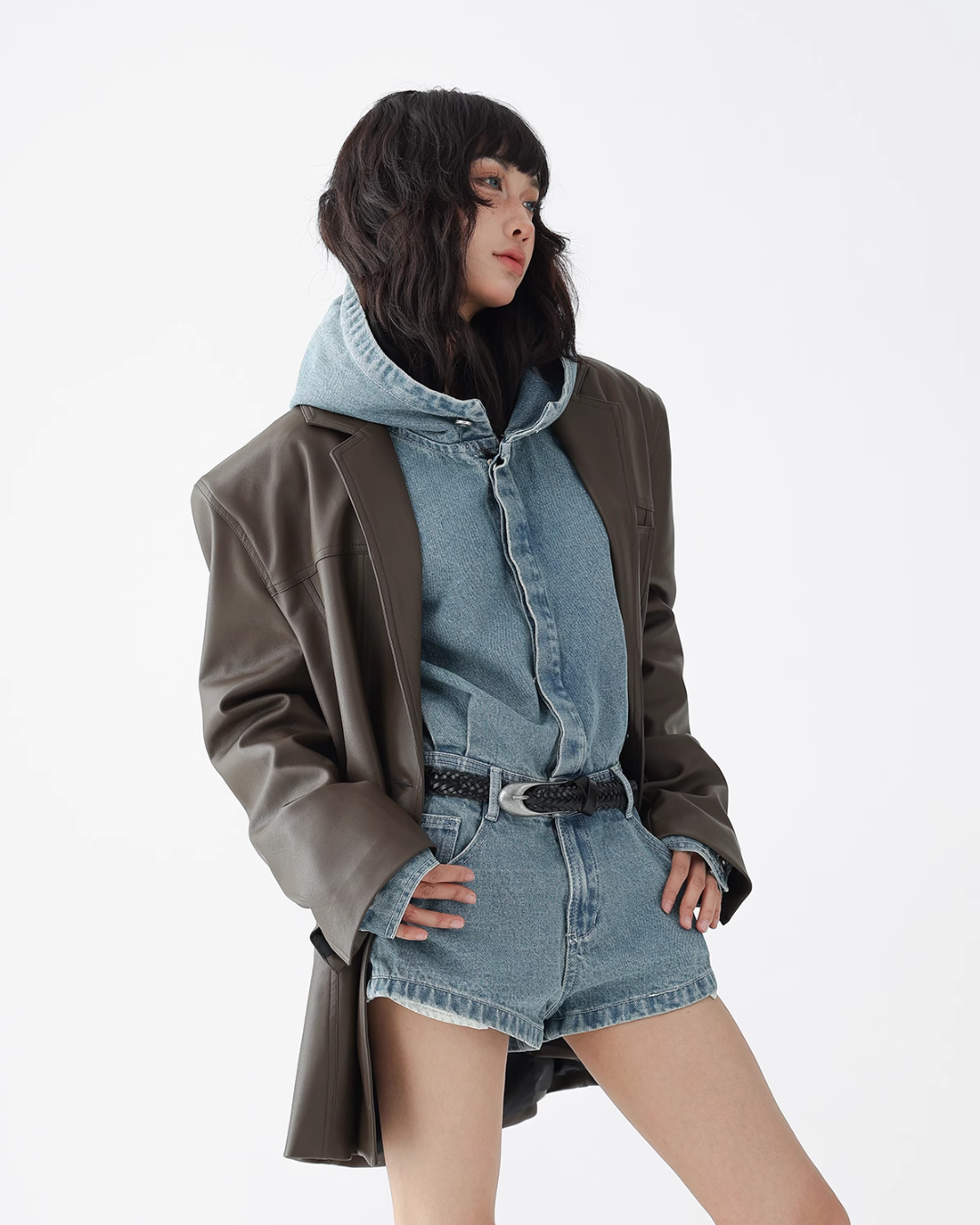 Vintage Jumpsuit Denim Shorts Jacket ACS0241