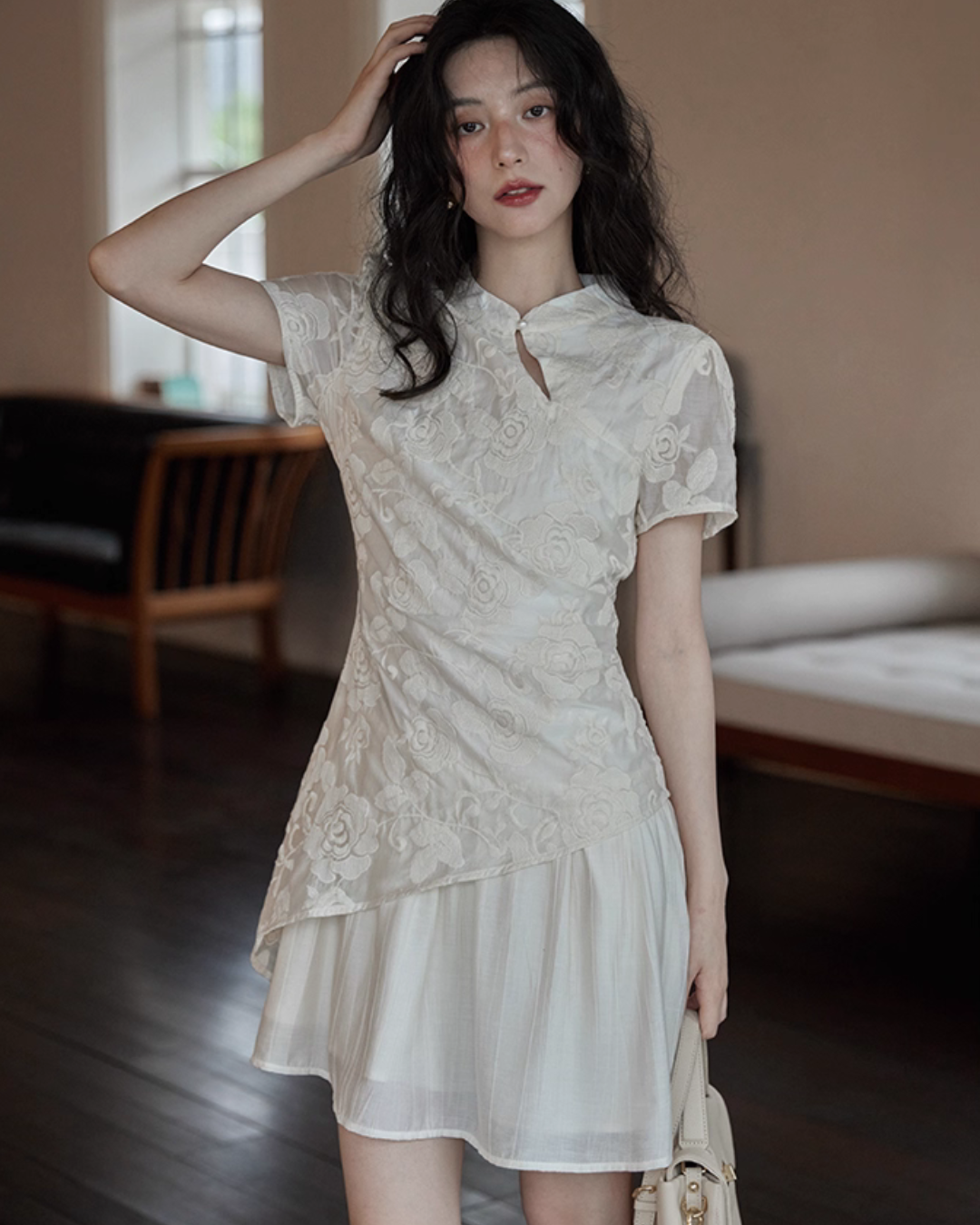 China Embroidery Flower Dress SMS0015