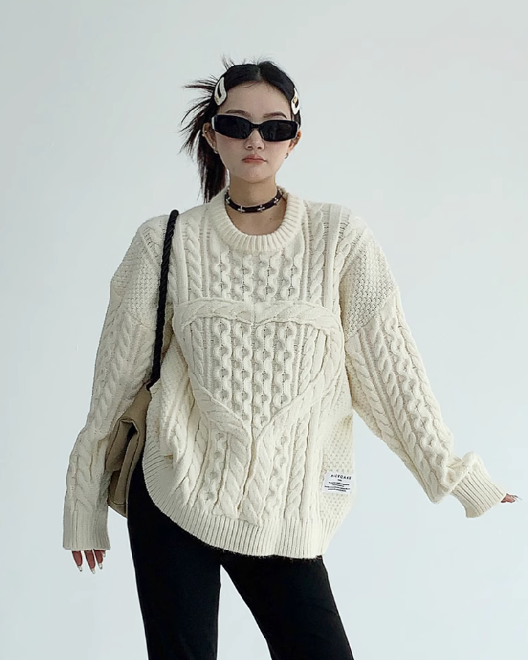 Cable Design Crew Neck Knit YLS0528