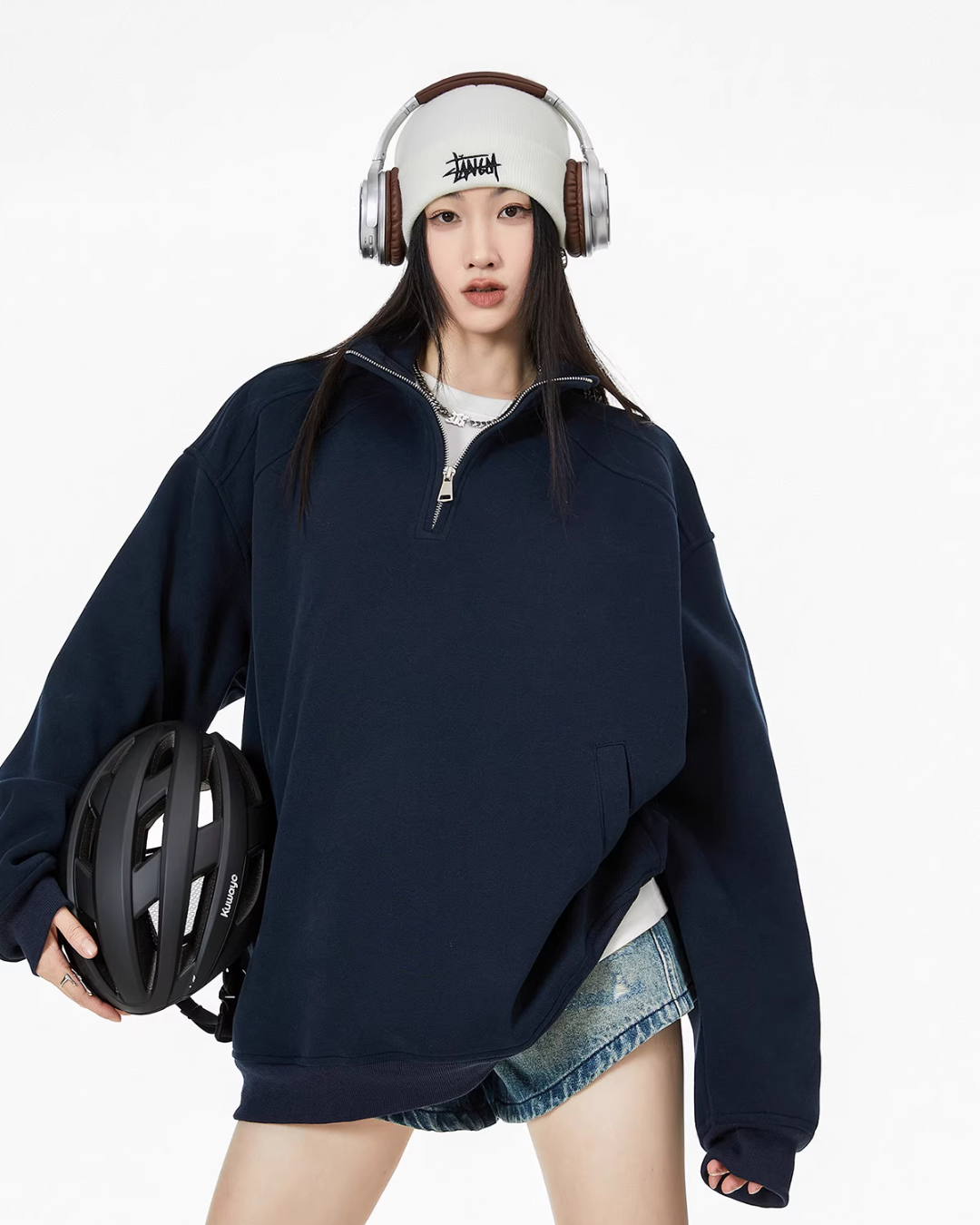 Half Zip Sweat Tops ICM0074
