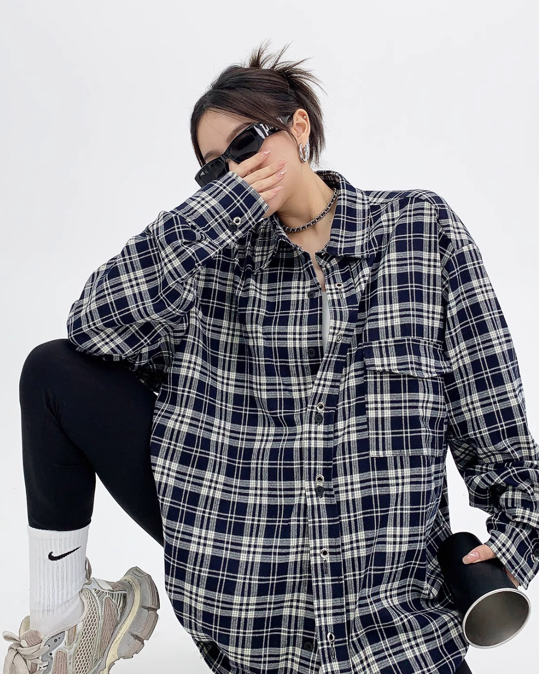 Retro Plaid Long Sleeved Shirt YLS0366