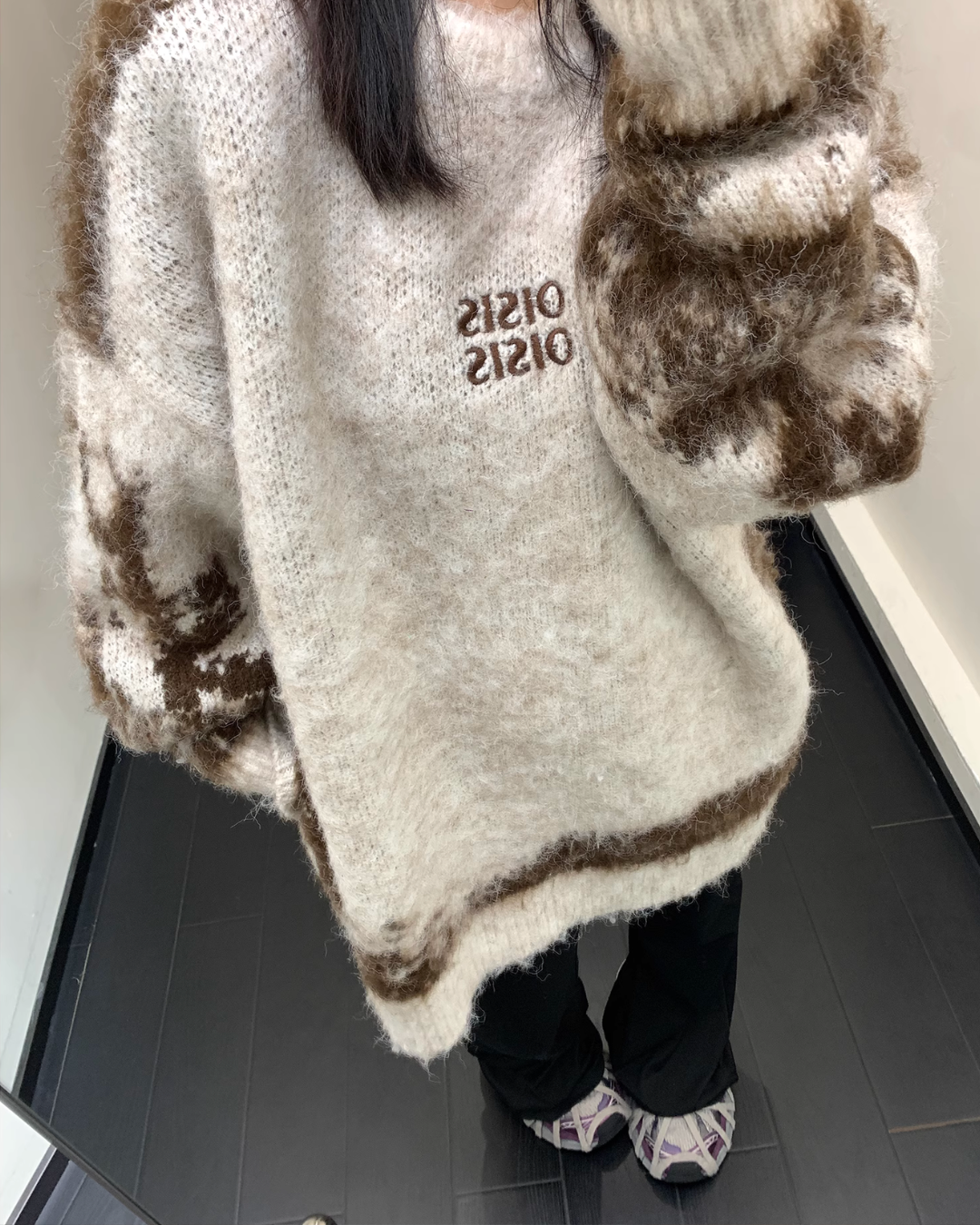 Mohair Marble Knit Tops YLS0610