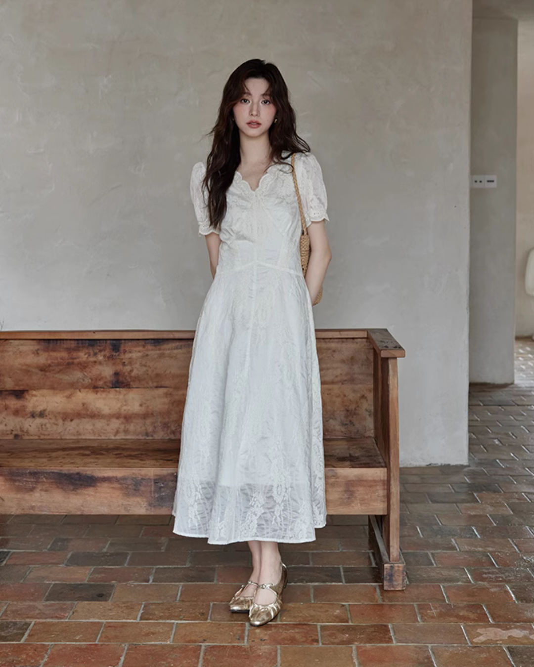 French Lace Long Dress SMS0009