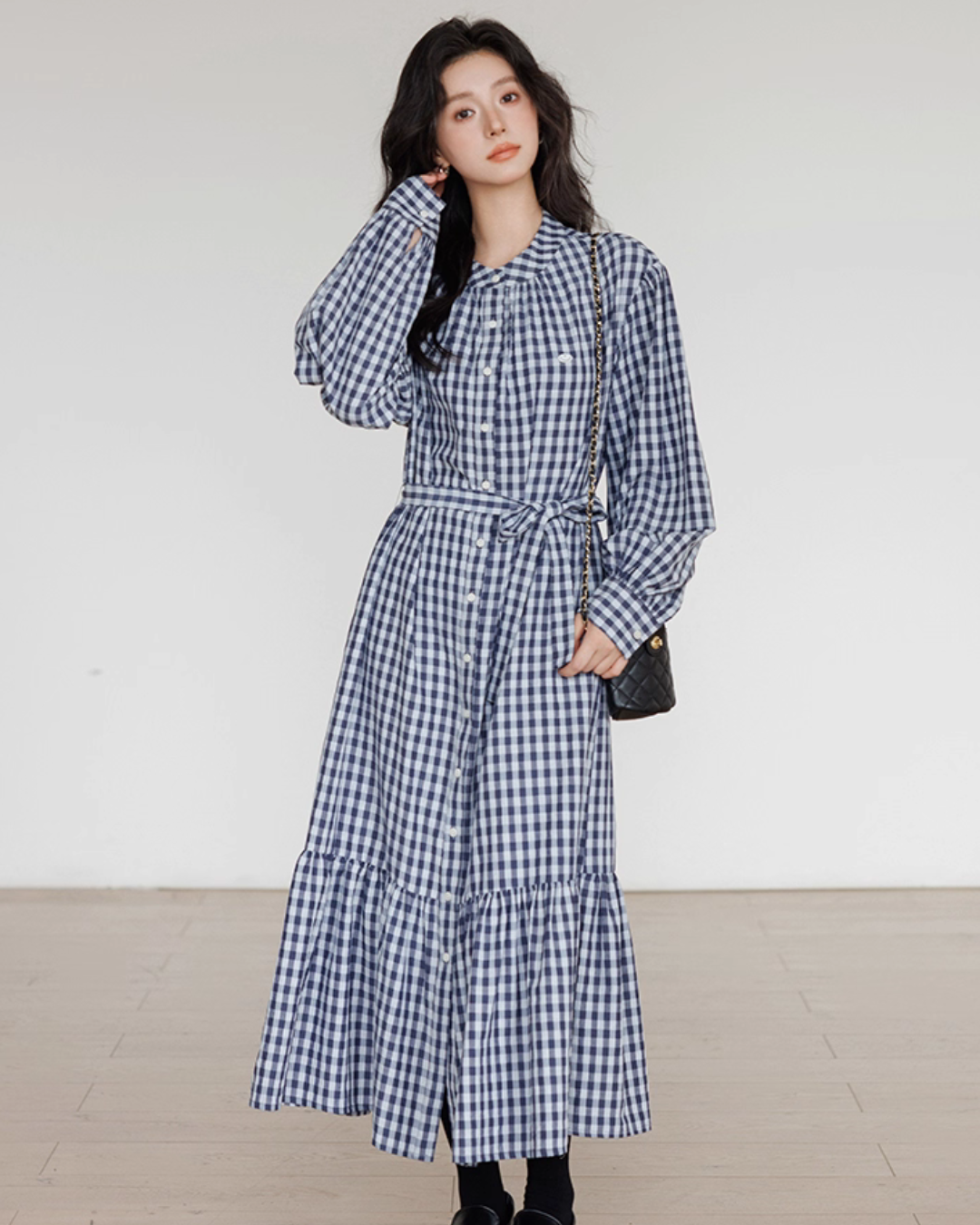 Ribbon Gingham Check Dress VAS0145