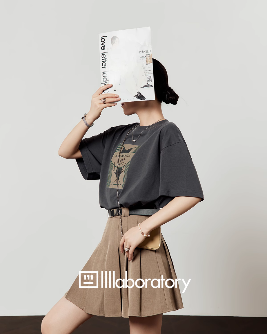 Dark Gray Print T-Shirt LLA0448