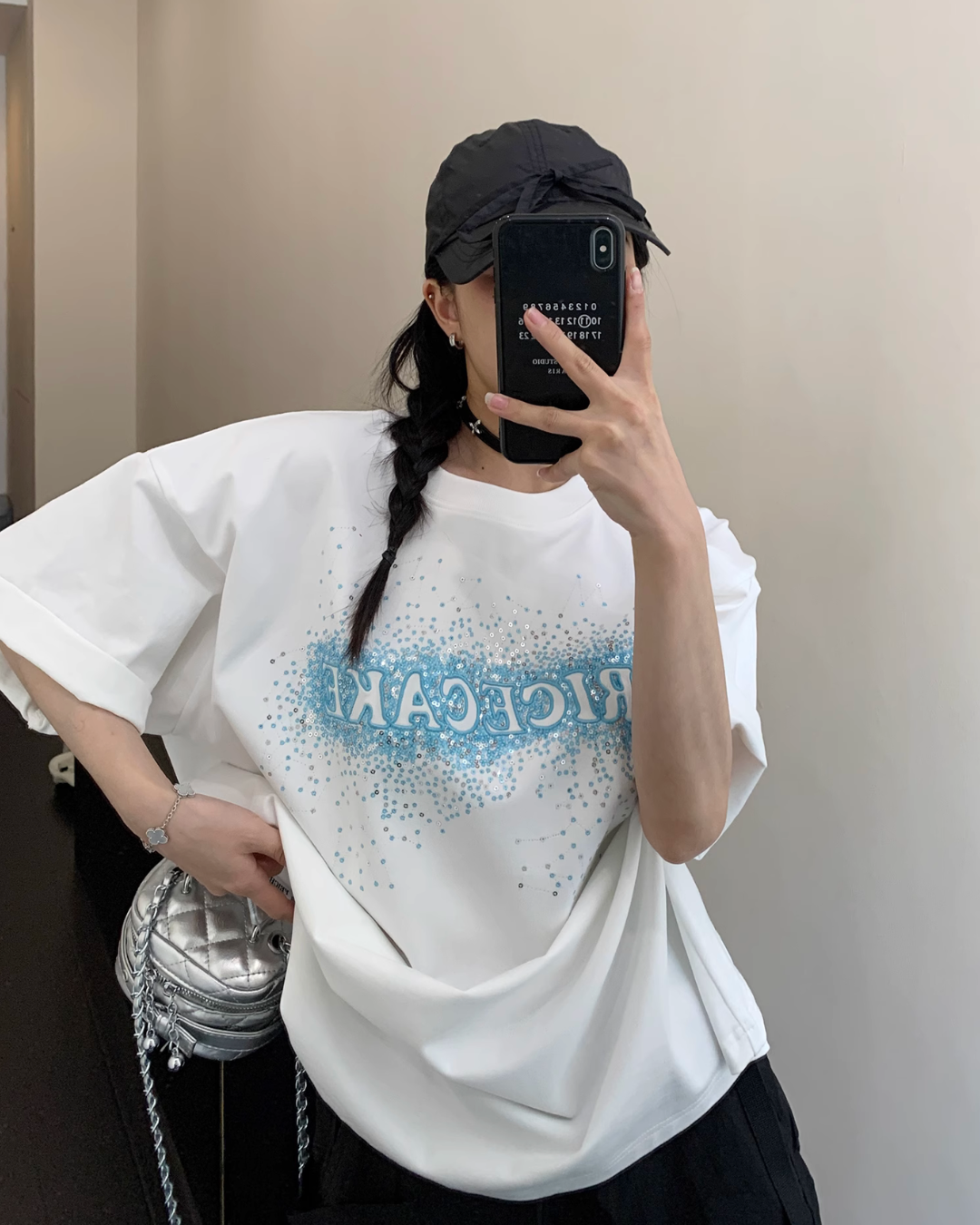 Glitter Logo Short Sleeve T-Shirt YLS0840