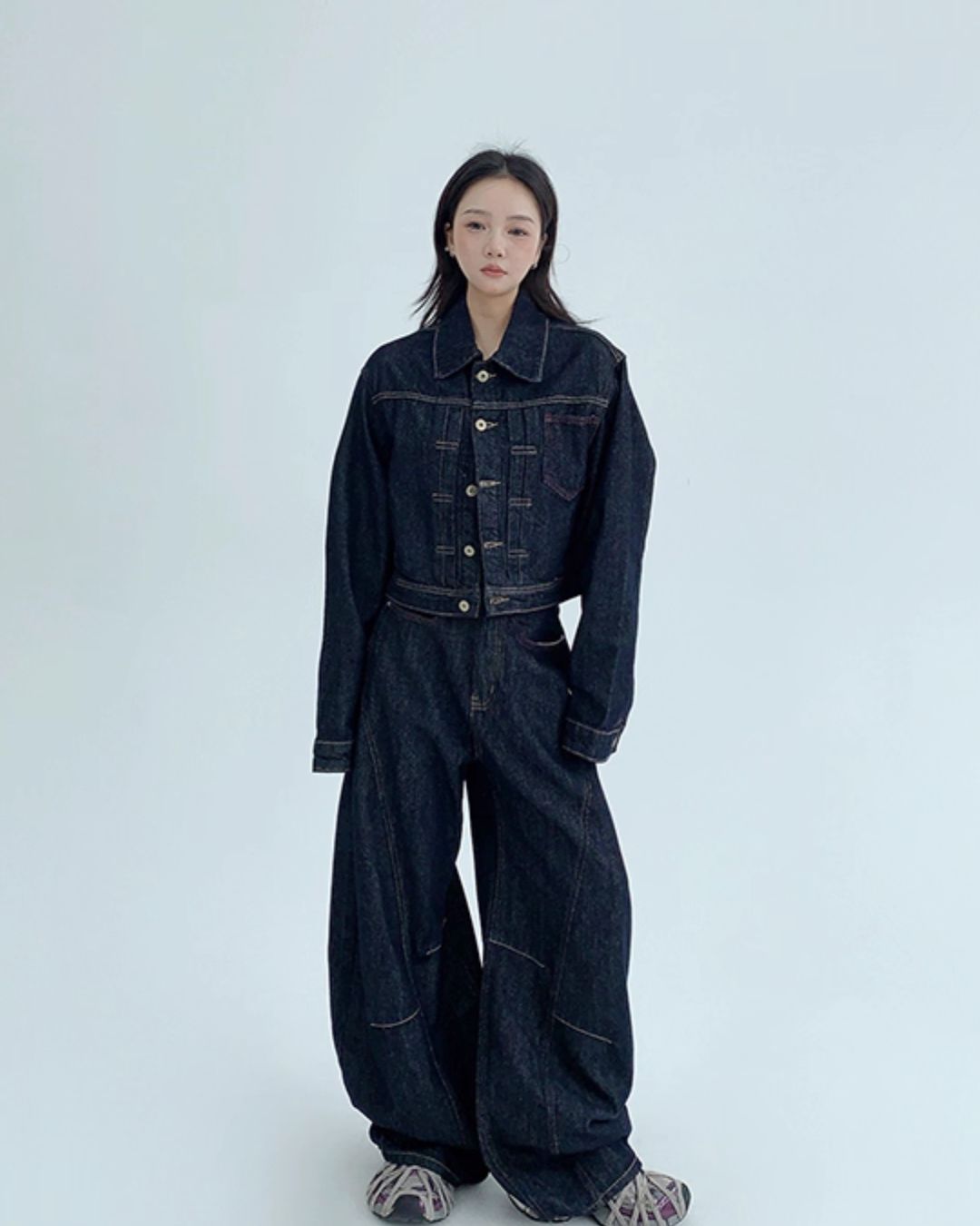 Dark Blue Wide Denim Pants YLS0904