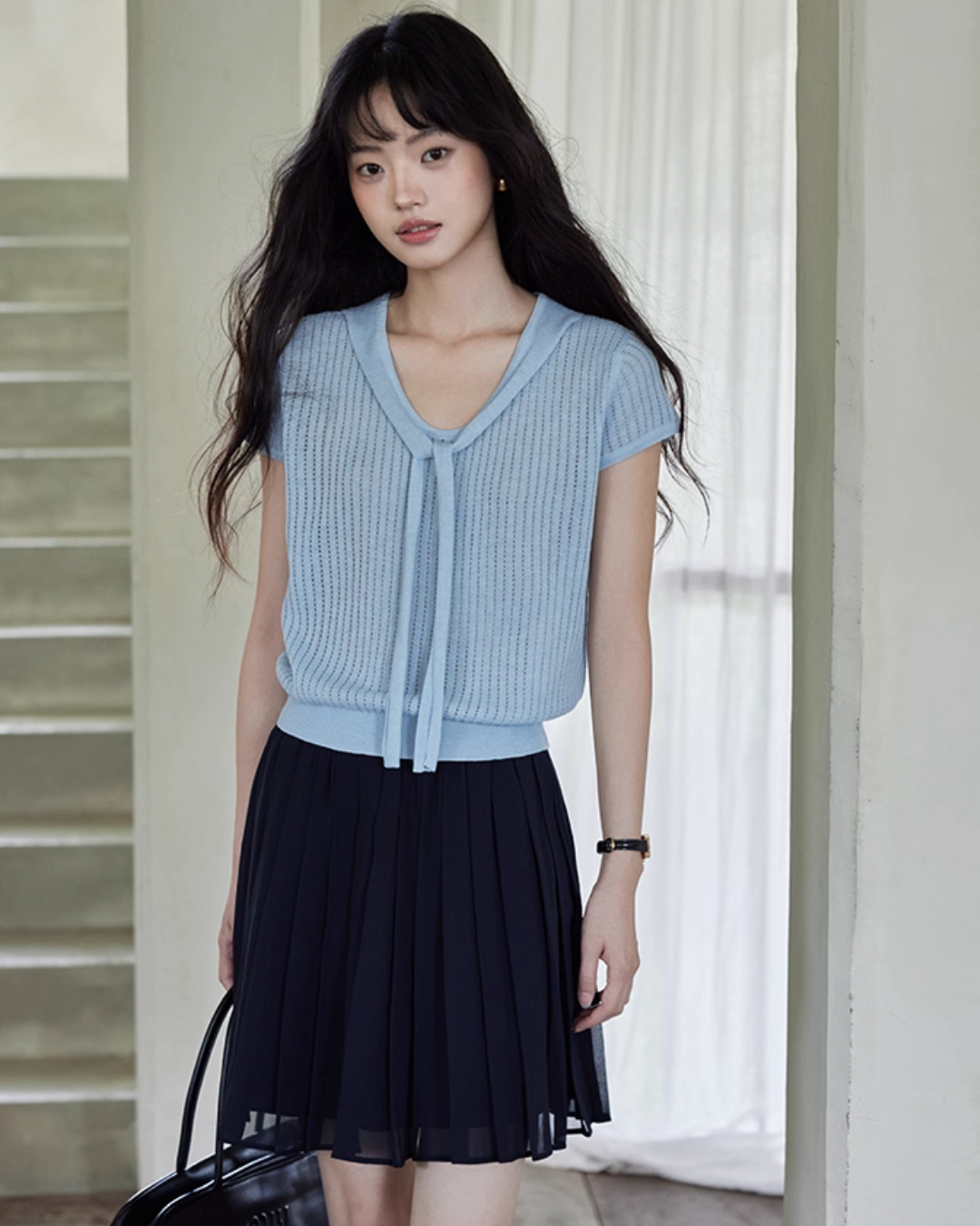 French Sleeve Knit Top SMS0027