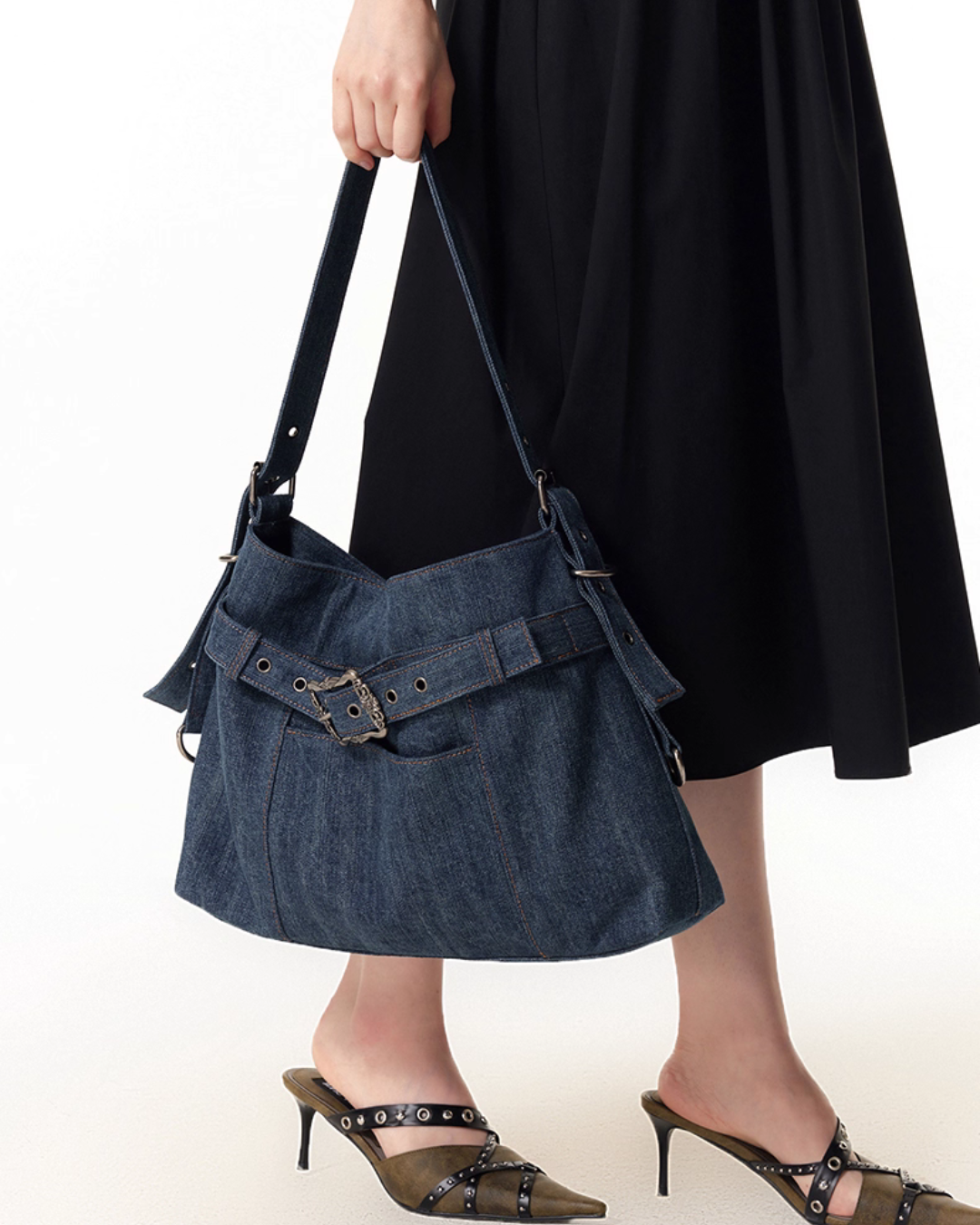 Belt Denim Fabric Shoulder Bag VSE0068