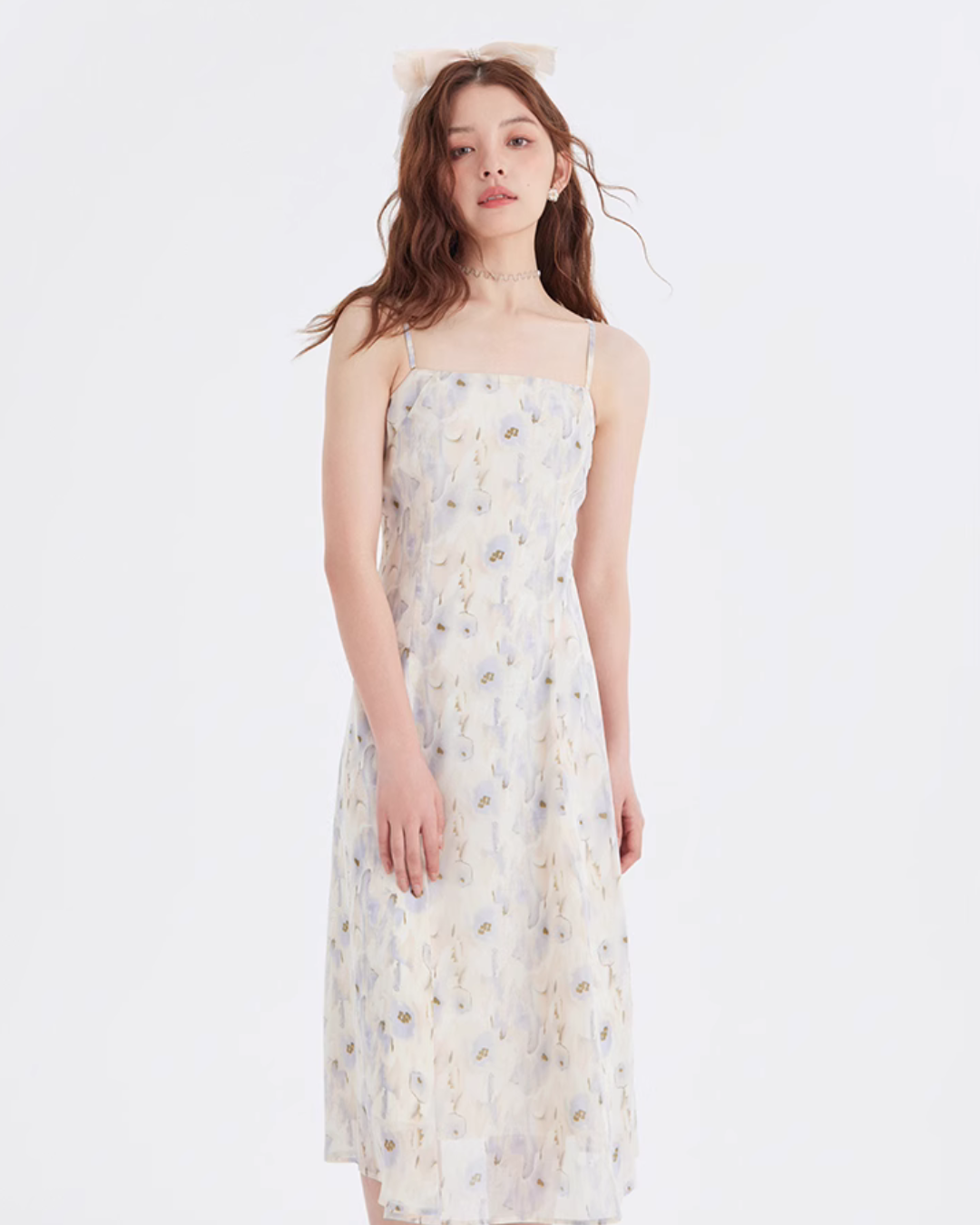 Sheer Floral Camisole Dress LSN0012