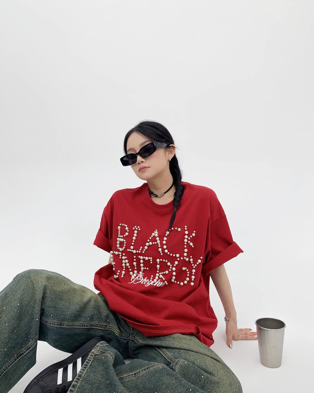 Pearl Logo Loose T-Shirt YLS0257