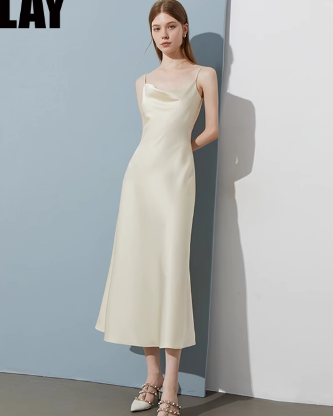 Satin Flare Strap Dress DPY0003