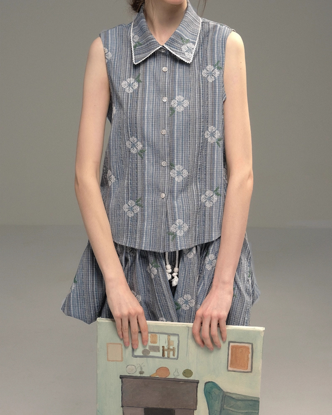 Flower Shirt Vest / Balloon Mini Pants USY0008
