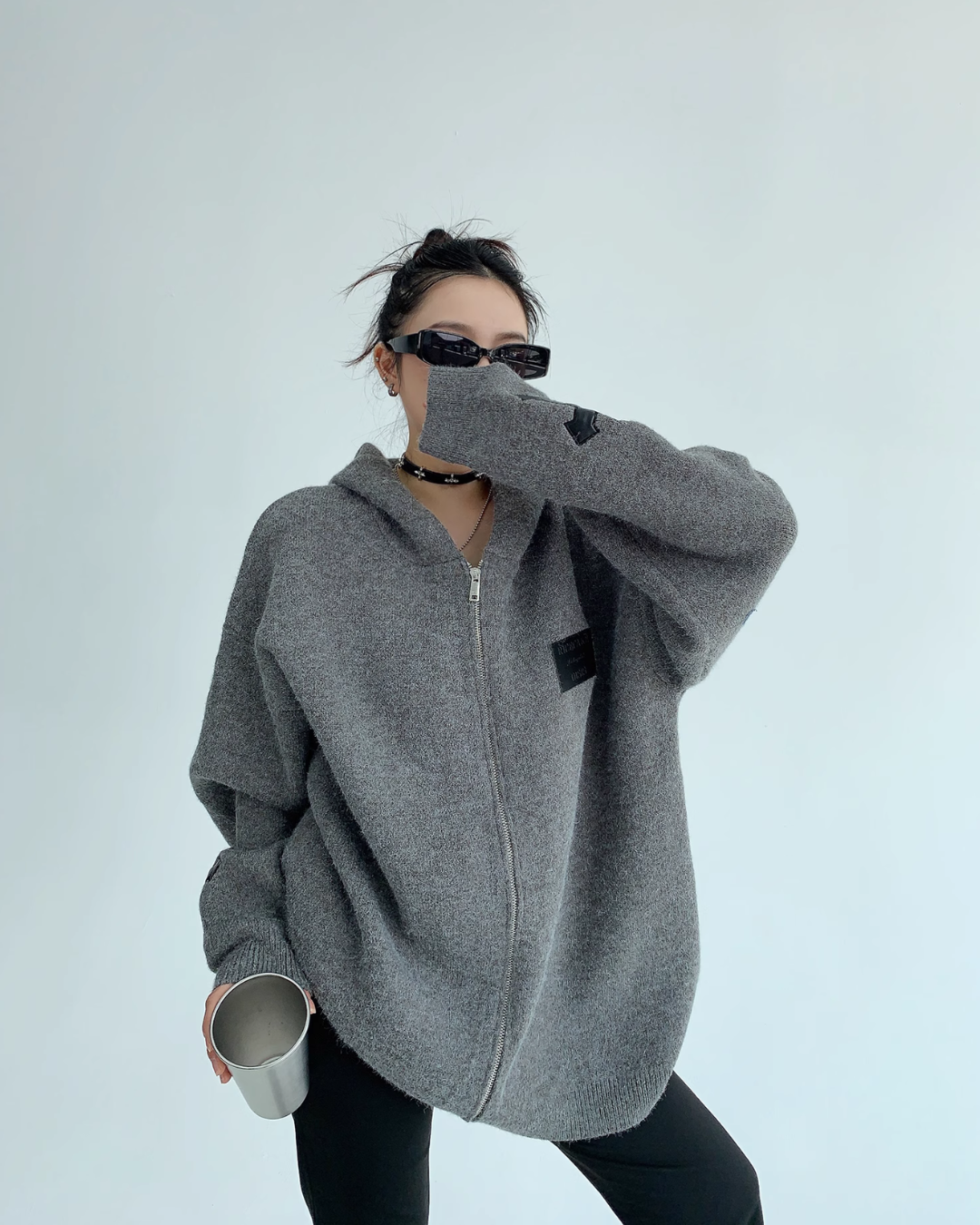 Loose Zip Knit Hoodie YLS0593