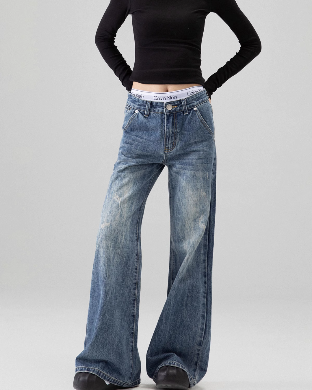 Flare Wide Denim Pants ICM0071