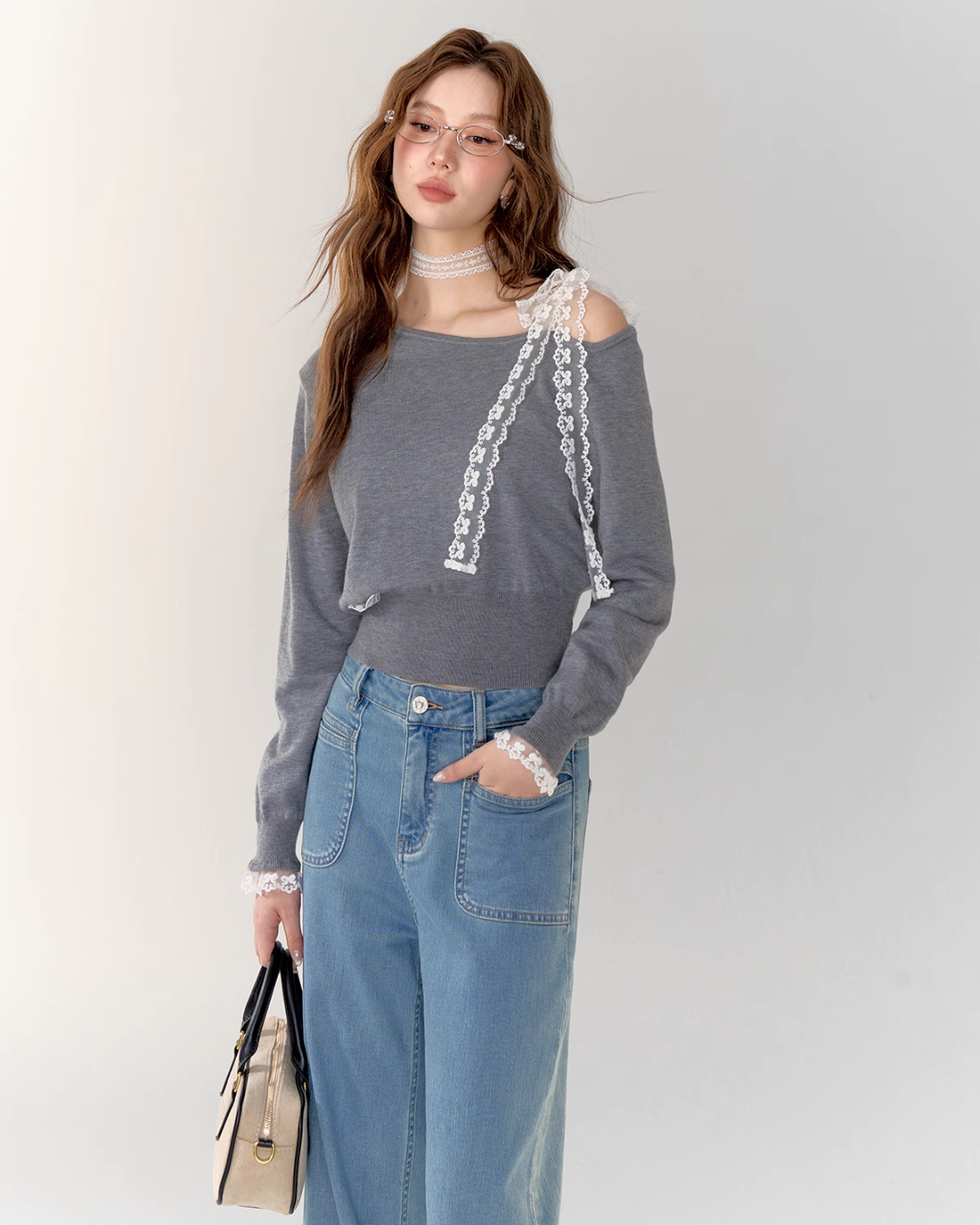 Race Ribbon One Shoulder Tops ASG0023