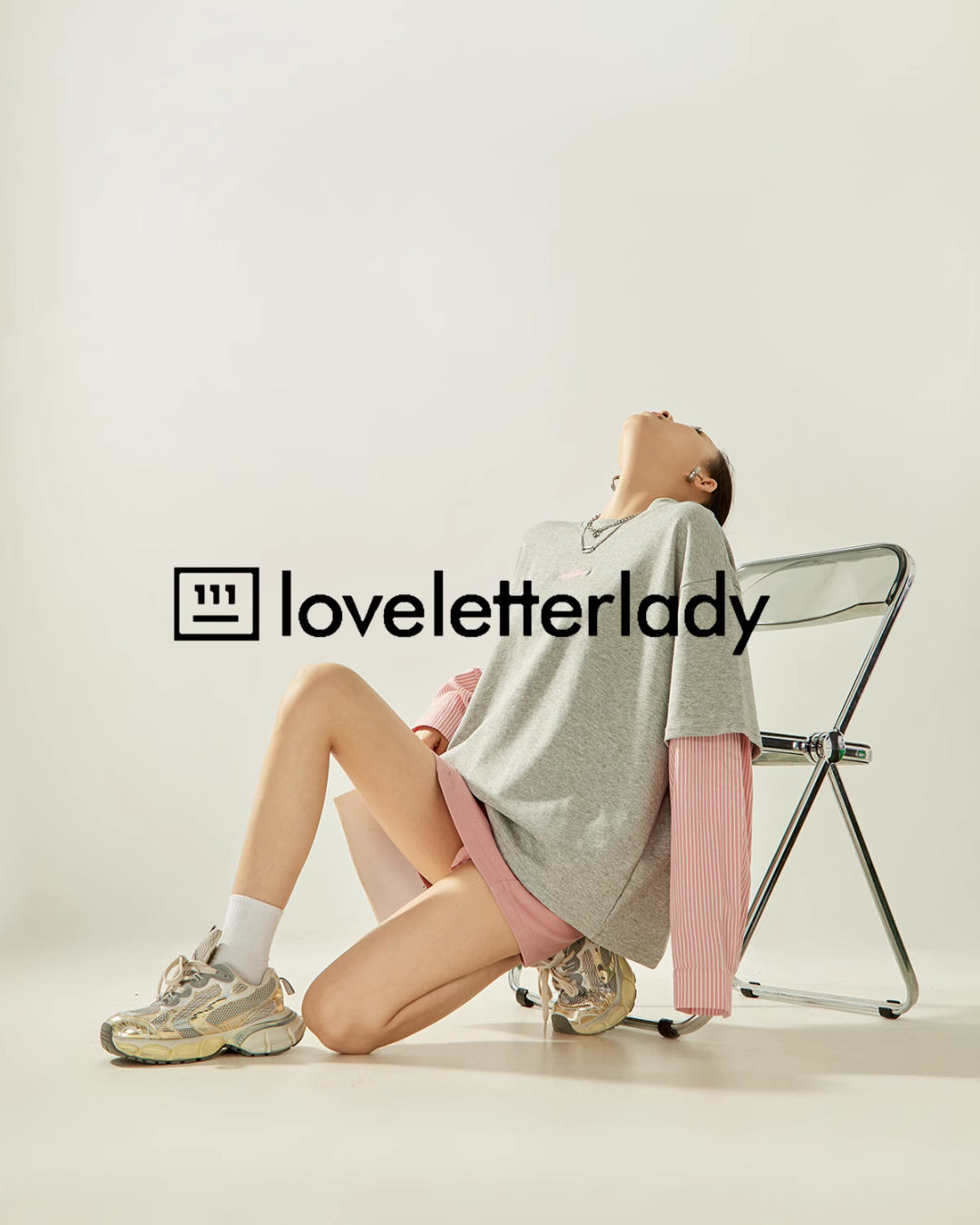 Pink Striped Shirt Layered Short Sleeve T-Shirt LLA0418