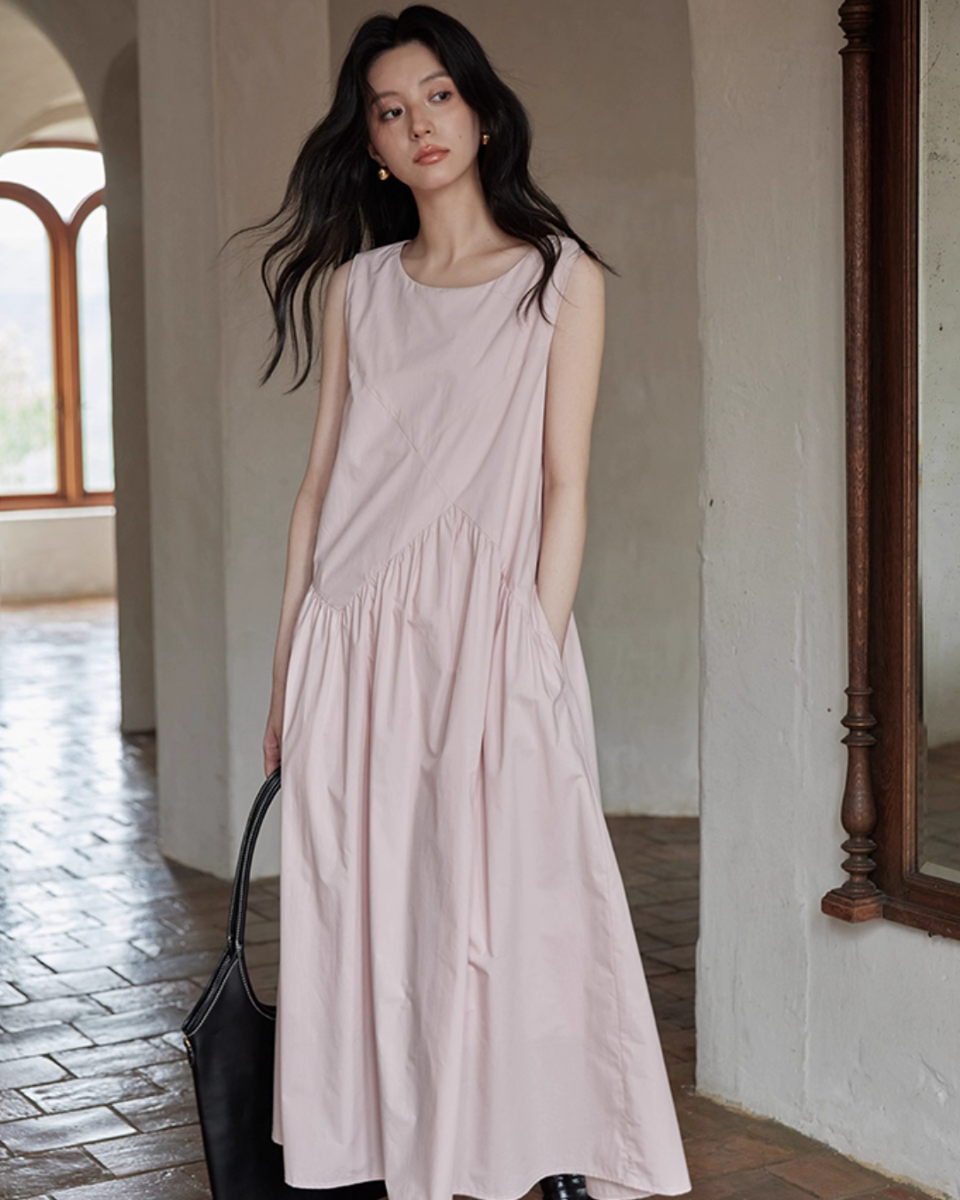 Asymmetrical Cotton Long Dress SMS0008