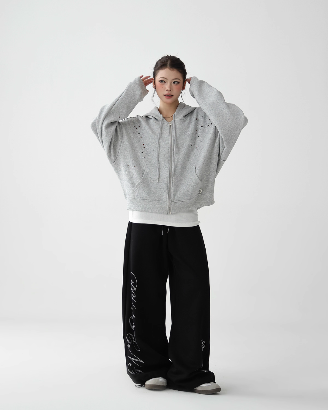 Sequin Embroidered Zip Hoodie ACS0278