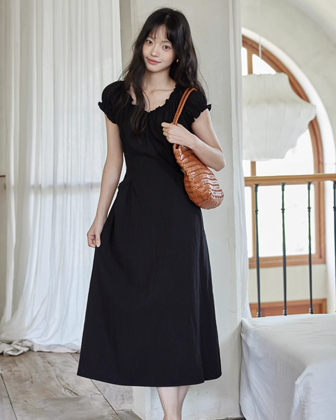 Puff Sleeve Long Dress SMS0023