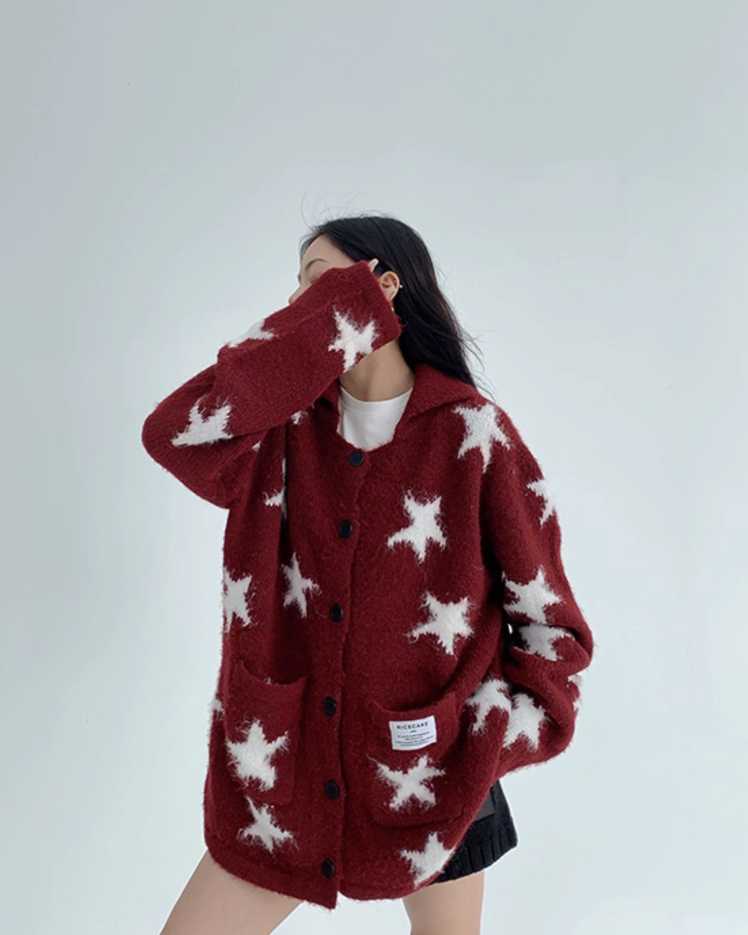 Star-Patterned Knit Cardigan YLS0952