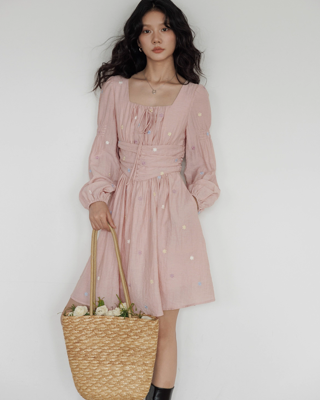Small Floral Embroidery Dress VAS0154