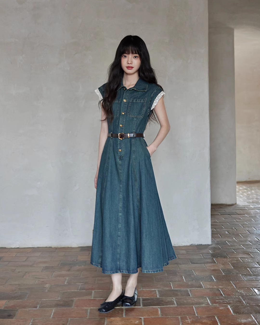 French Girly Denim Dress SMS0002
