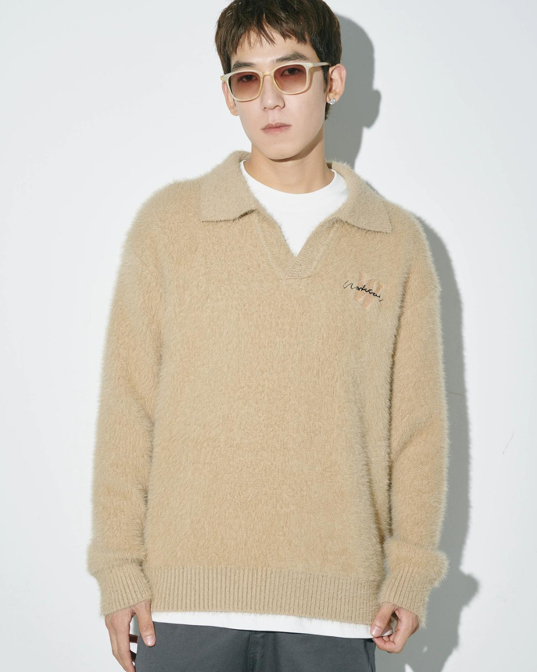 V-Neck Knit Polo Sweater WSO0001