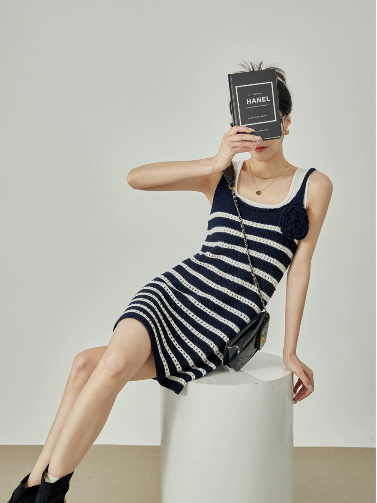 Border Knit Cami Dress LLA0053