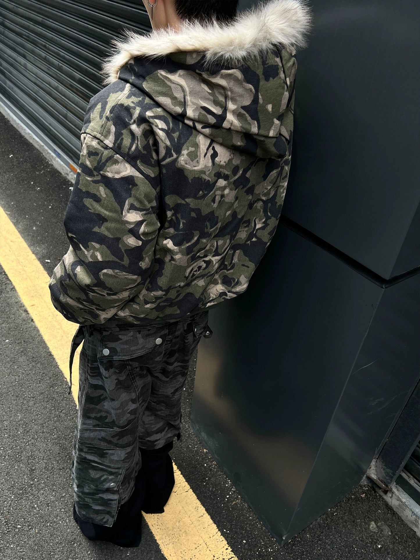 Camouflage Spliced Hoodie Jacket FLG0007