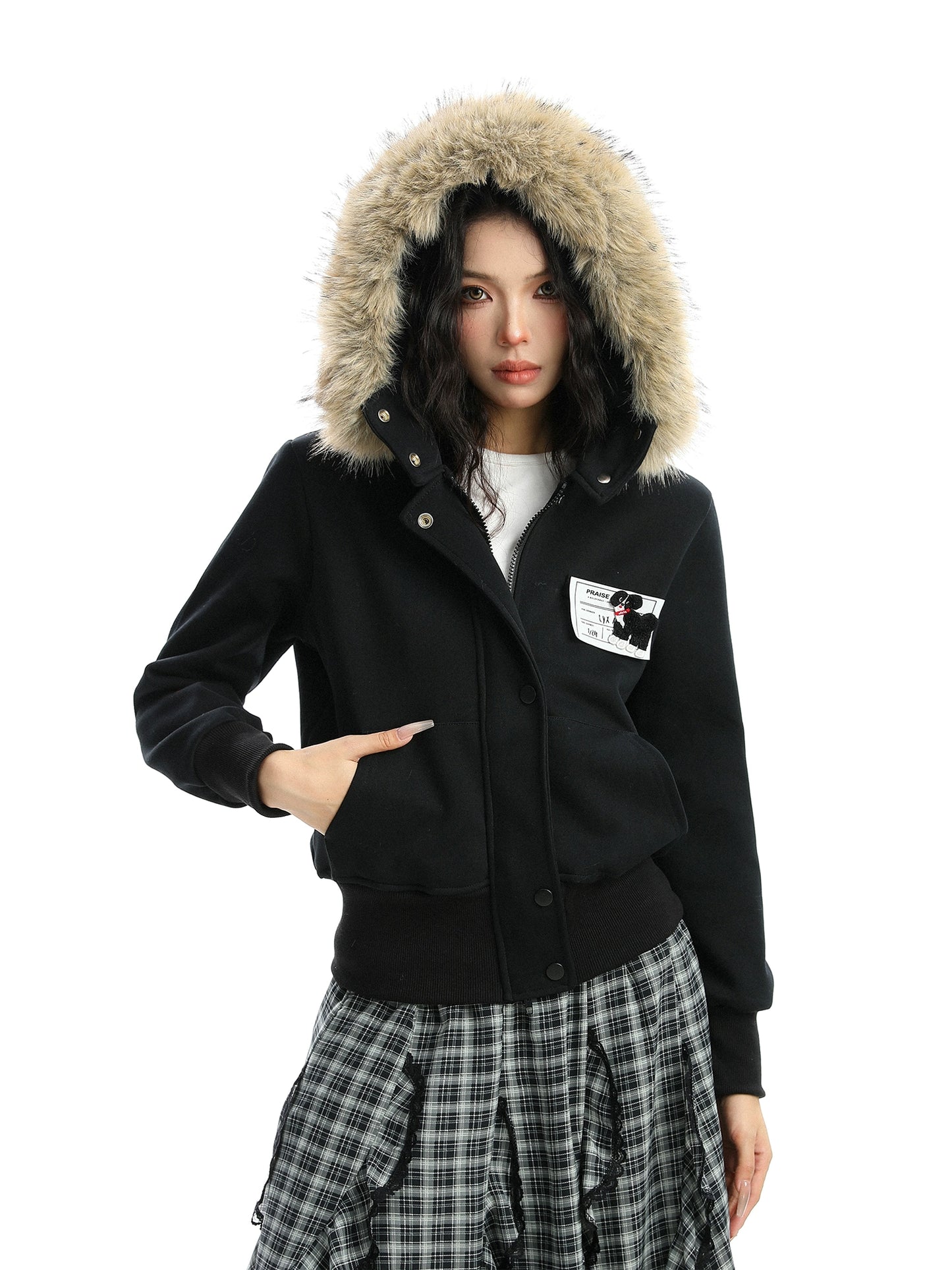 Fur Hood Camouflage Jacket BGS0016