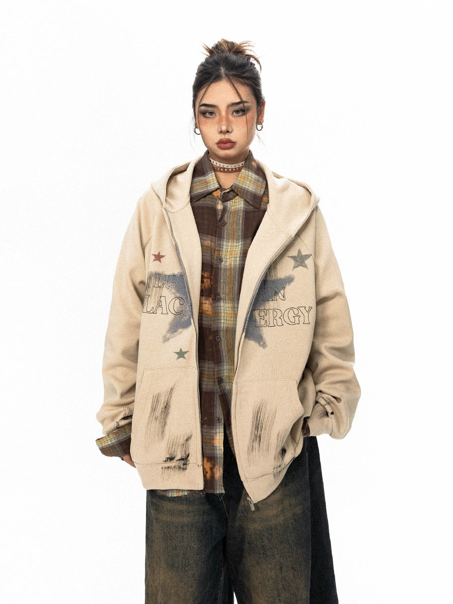 Painted Star Zip Hoodie BLB0009
