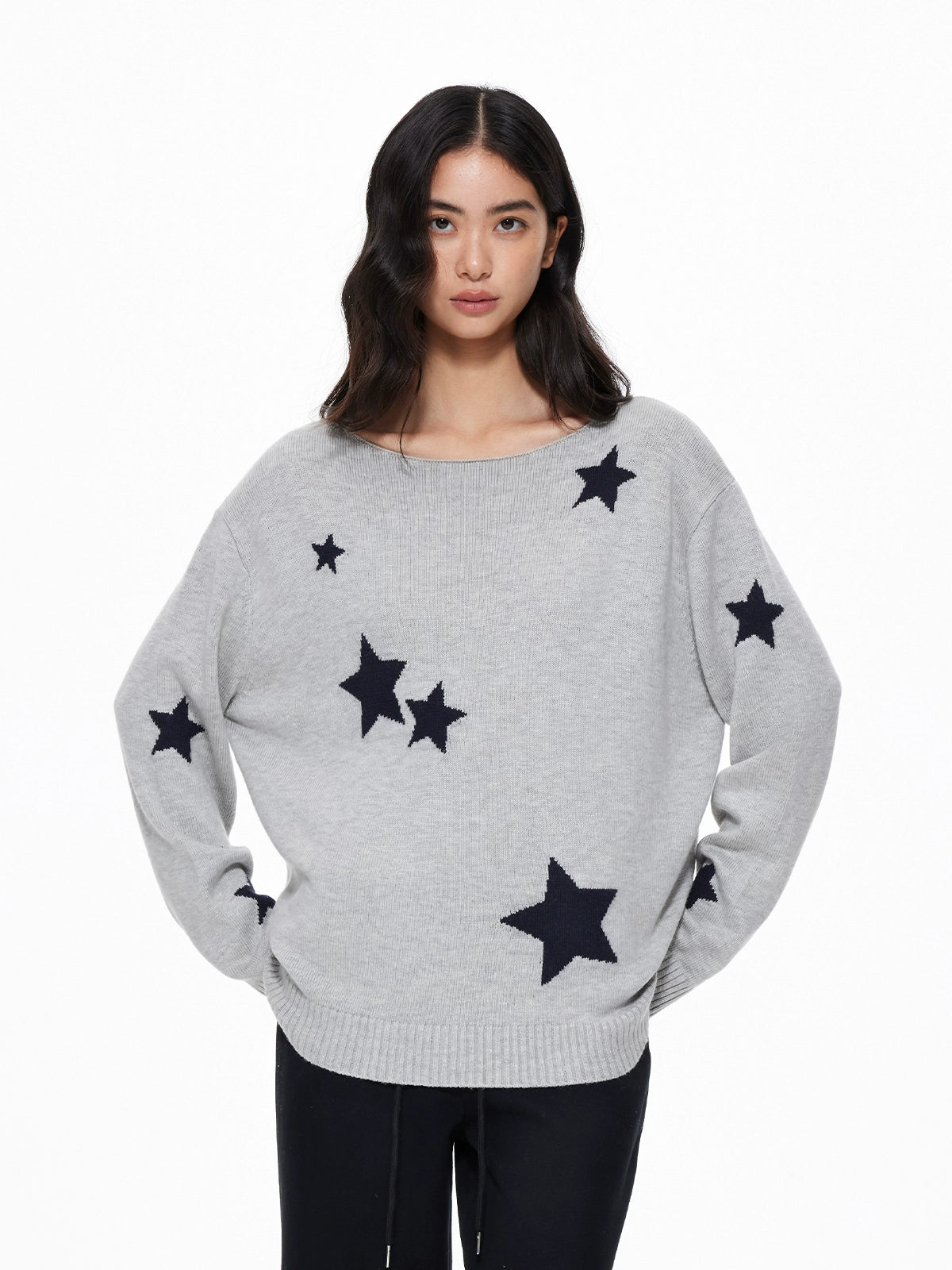 Star Crew Neck Knit Top UDS0007