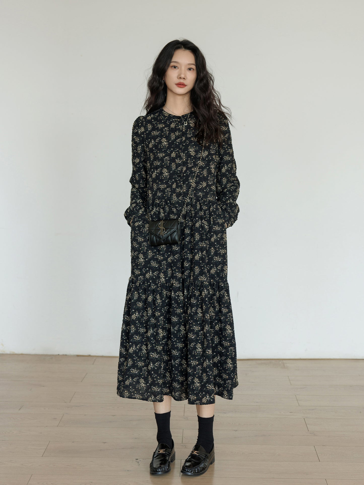 Round Neck Flower Dress VAS0004